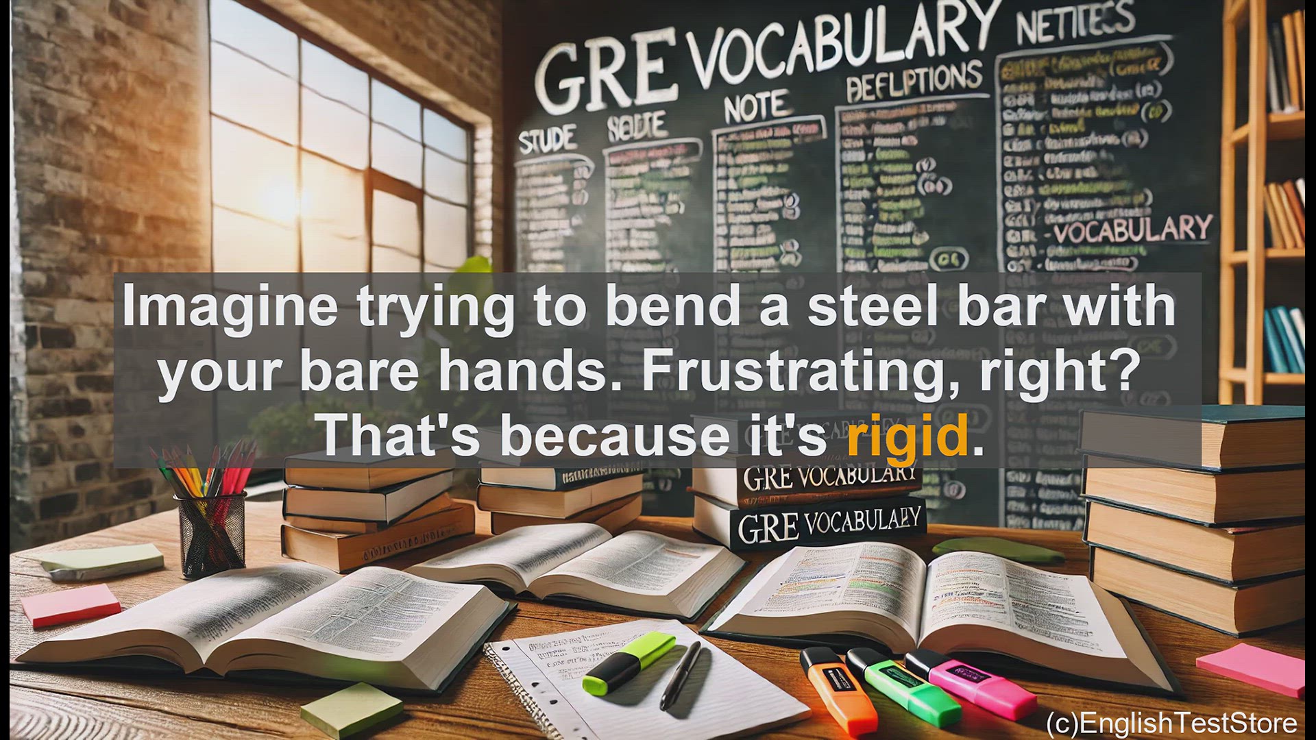 'Video thumbnail for GRE Vocabulary Lesson: Understanding 'Rigid' - A Key GRE Vocabulary Word'