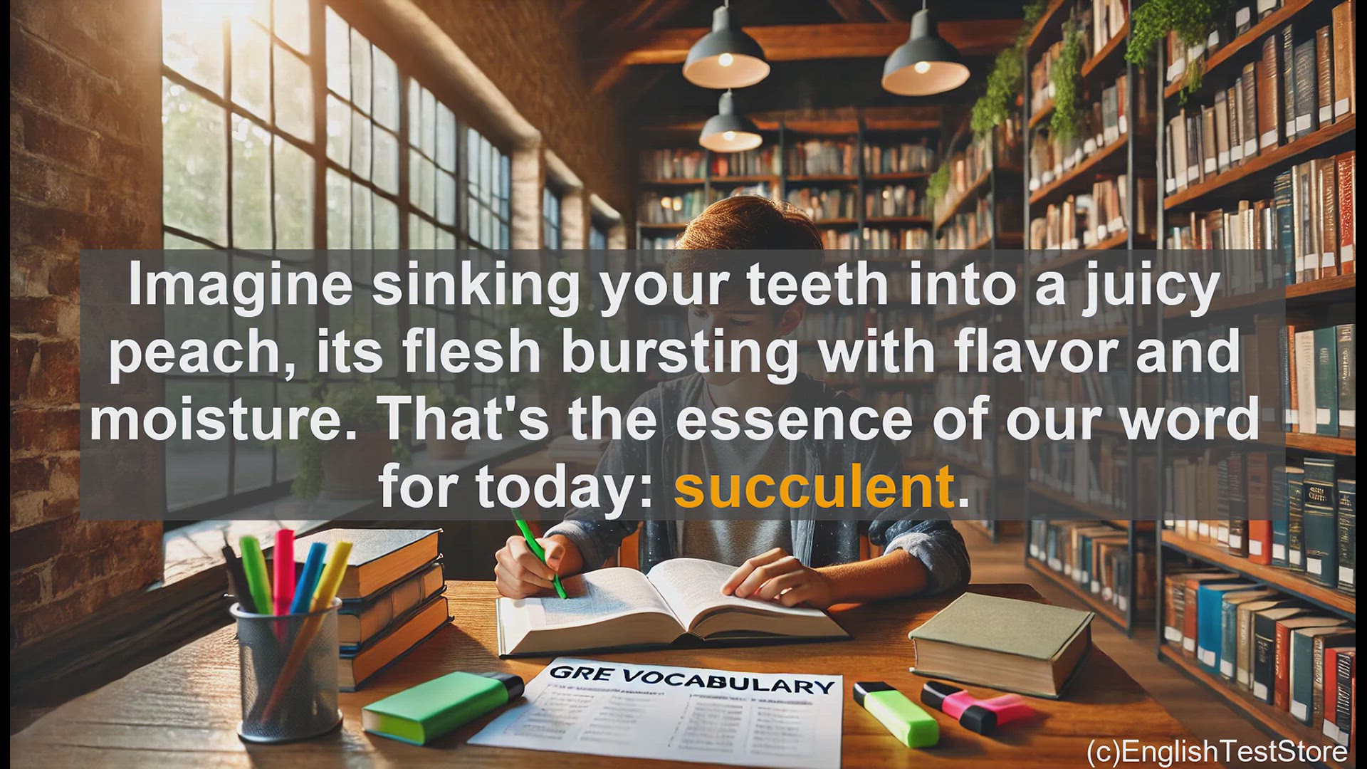 'Video thumbnail for GRE Vocabulary Lesson: Exploring the Juicy Delight of Succulent'