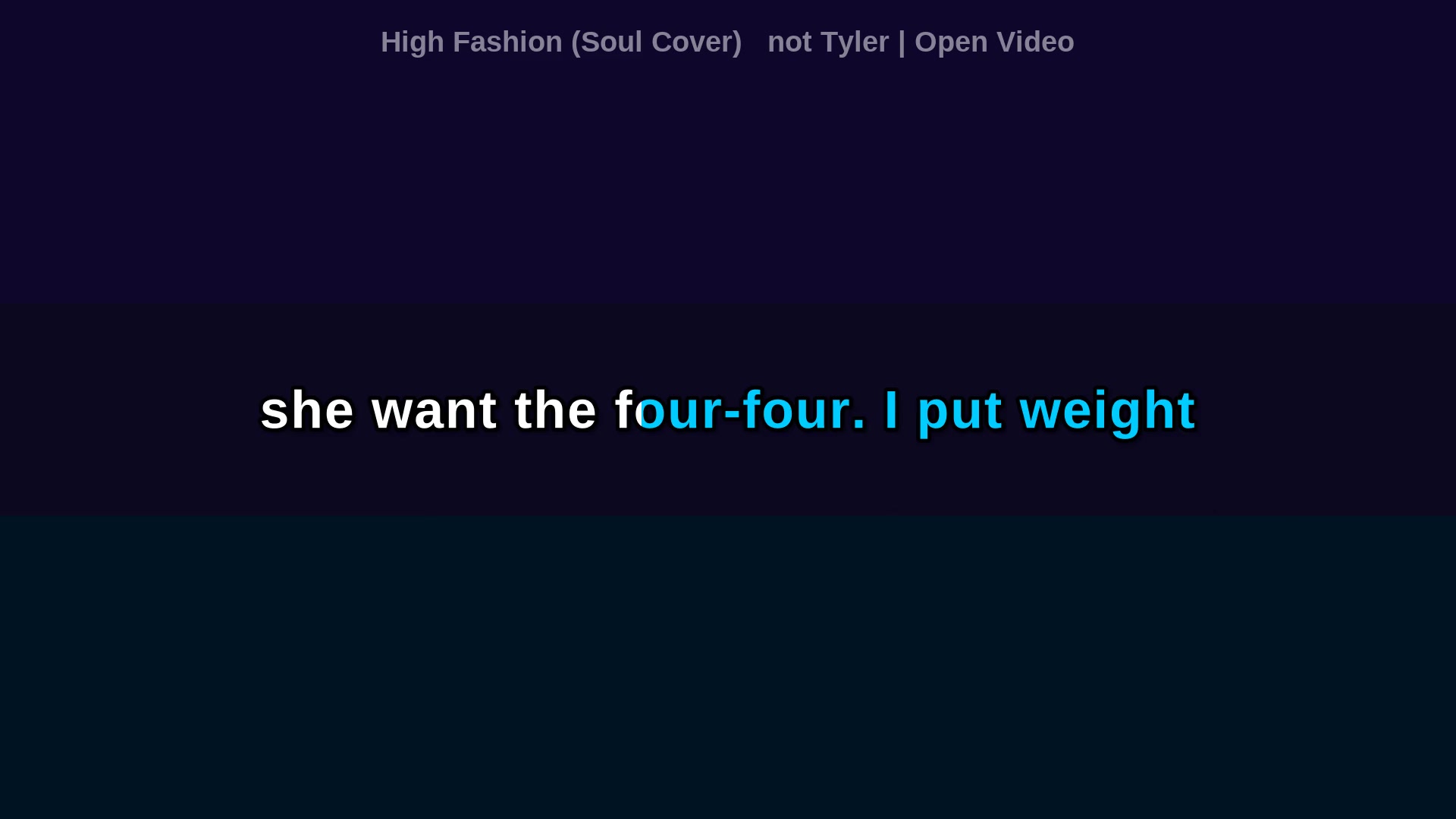 Video thumbnail for (Karaoke w/ Lyrics) High Fashion (Soul Cover) not Tyler