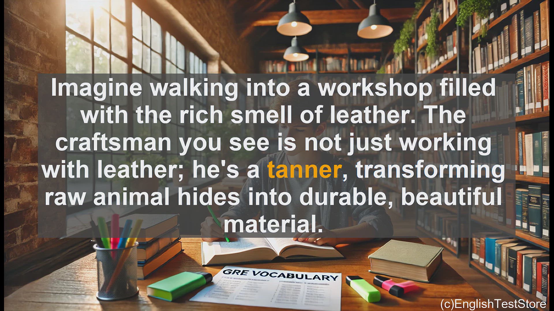 'Video thumbnail for GRE Vocabulary Lesson: The Versatile World of Tanners - Exploring a Unique Profession and Vocabulary'