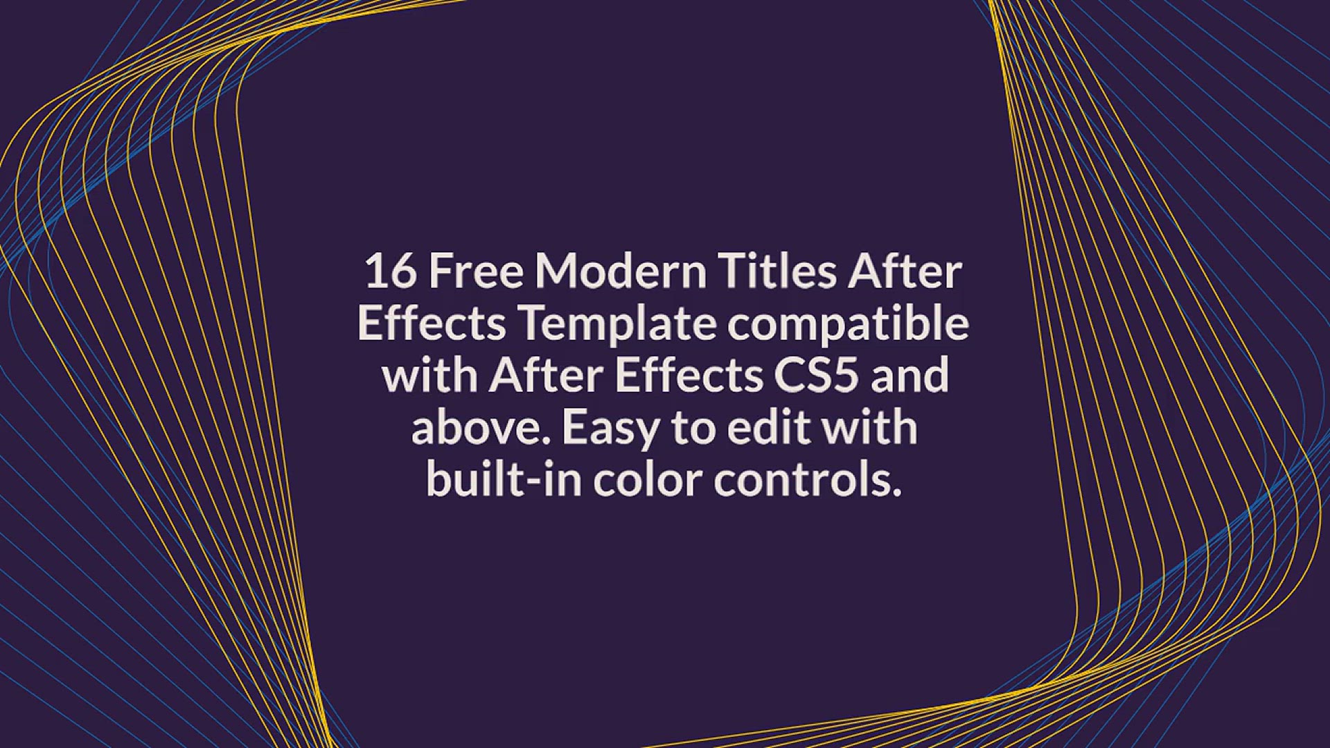 'Video thumbnail for 16 Free Modern Titles After Effects Template'