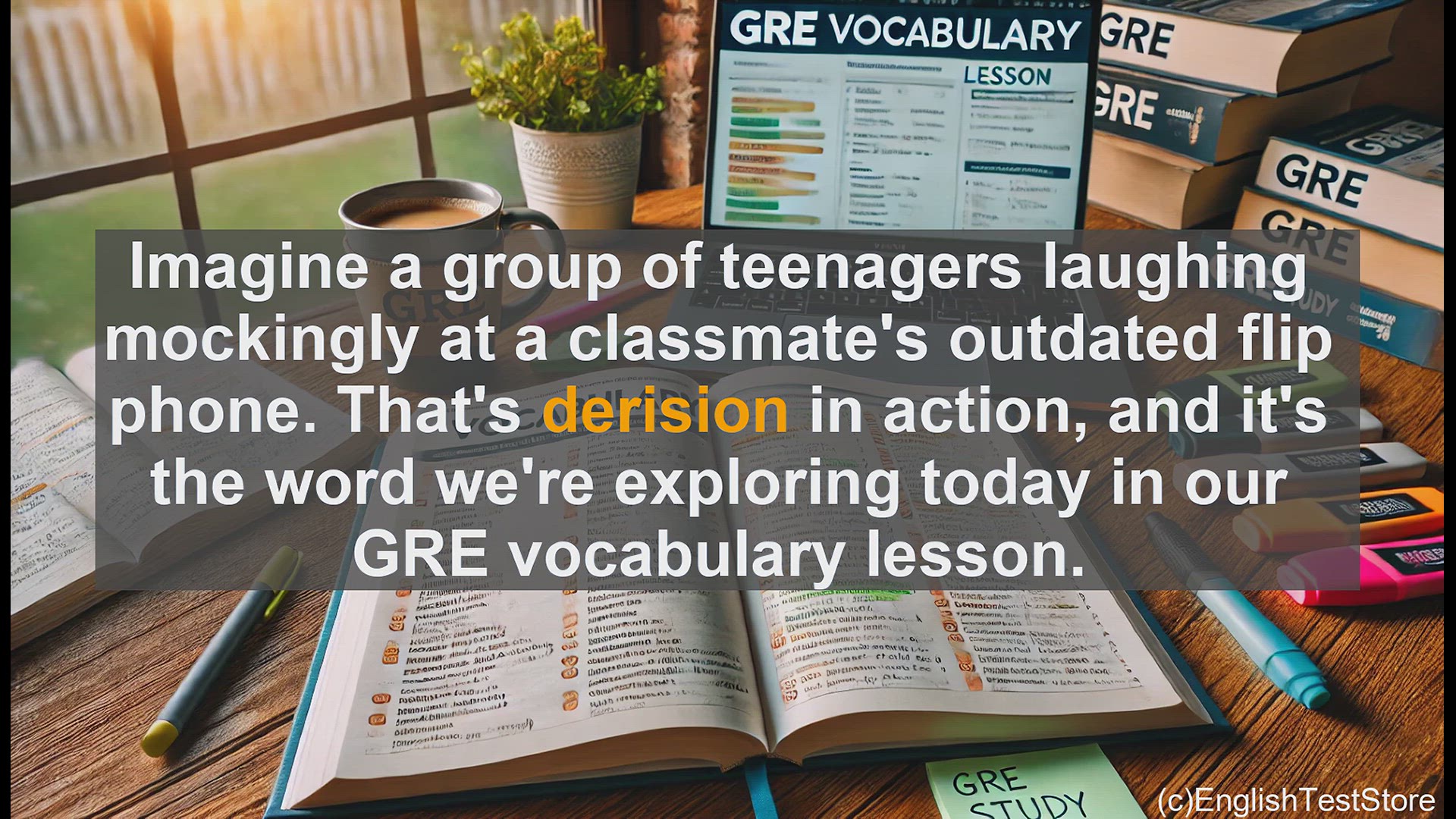 'Video thumbnail for GRE Vocabulary Lesson: Exploring the Meaning and Use of Derision'