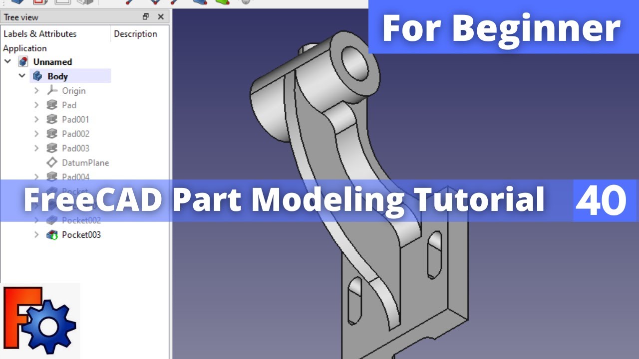 'Video thumbnail for FreeCAD Part Modeling Tutorial 40 | FreeCAD Tutorial | FreeCAD Part Design | Mechnexus |'