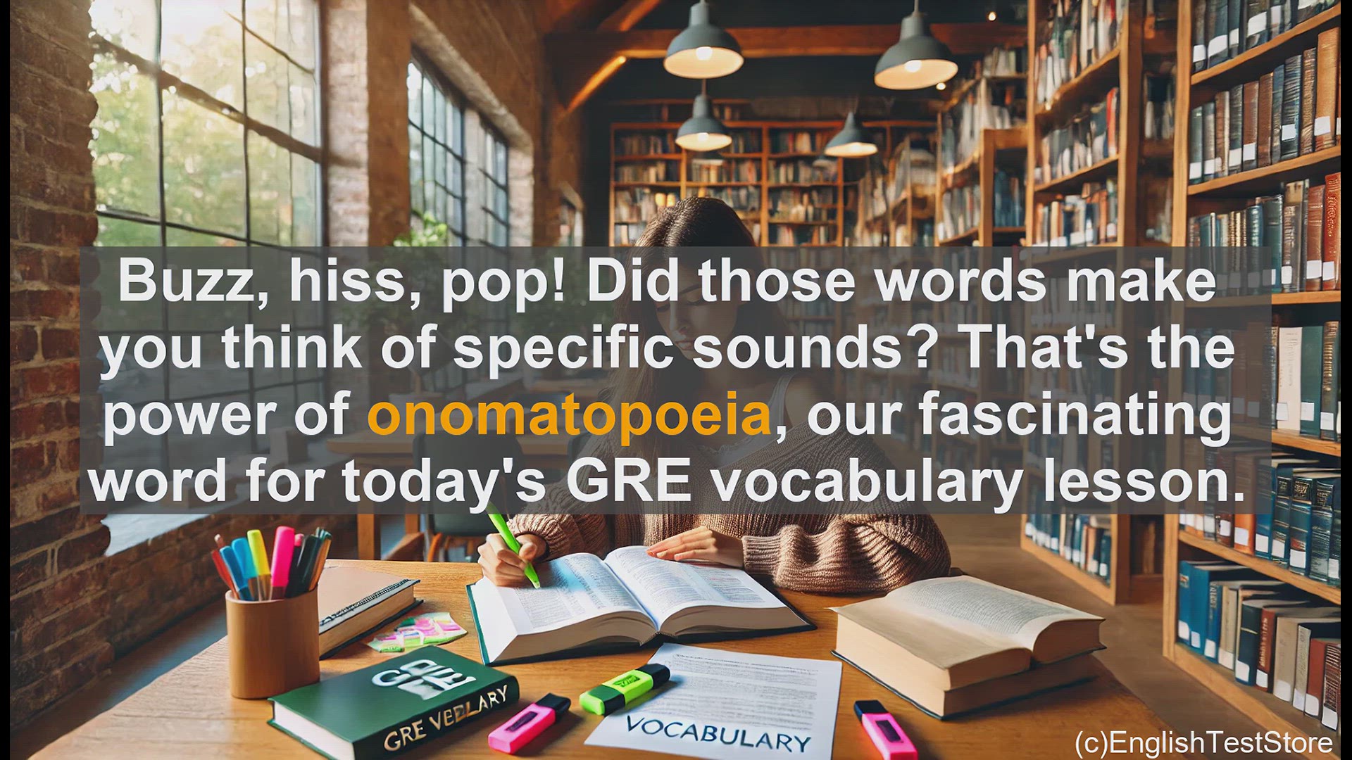 'Video thumbnail for GRE Vocabulary Lesson: The Sounds of Language - Exploring Onomatopoeia'