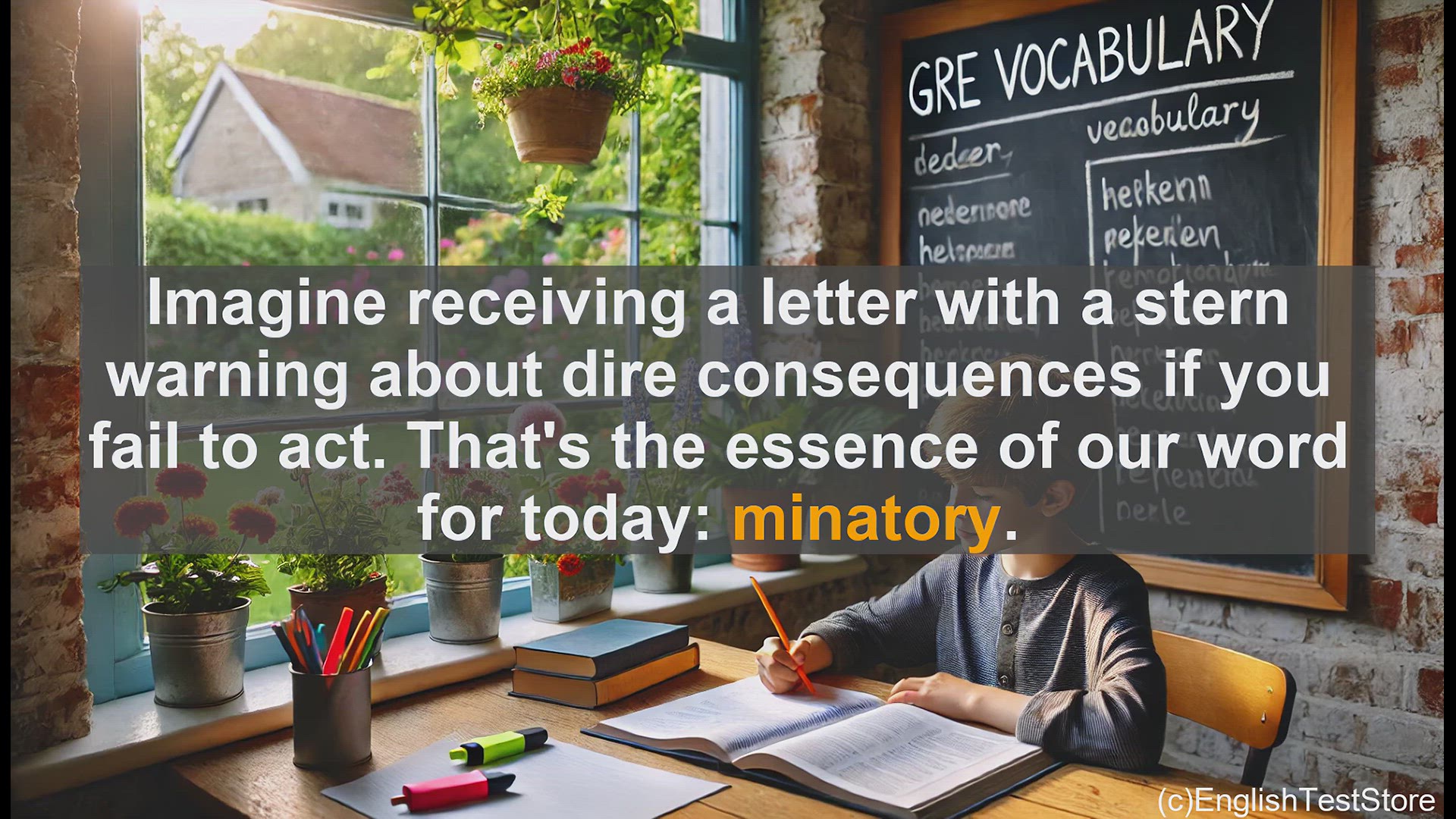 'Video thumbnail for GRE Vocabulary Lesson: Minatory - Mastering the Art of Threatening Language'