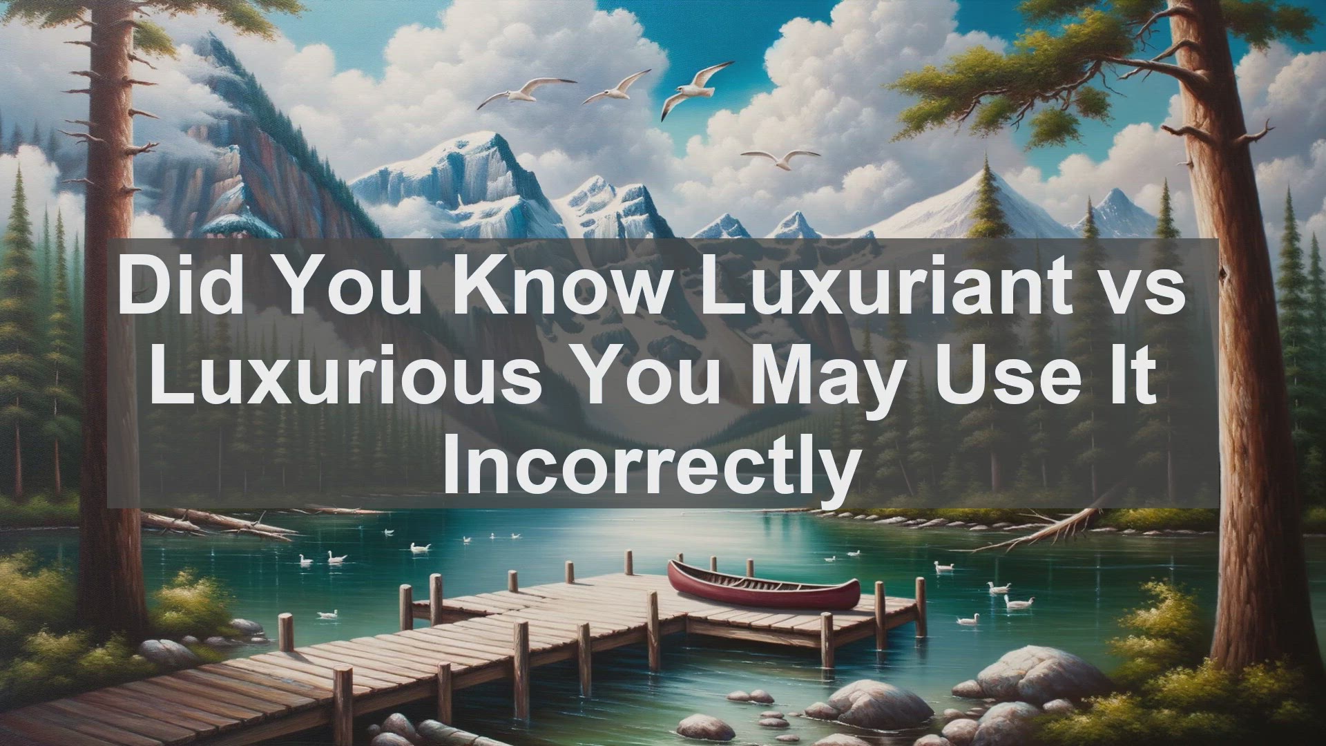 'Video thumbnail for Did You Know Luxuriant vs Luxurious You May Use It Incorrectly '