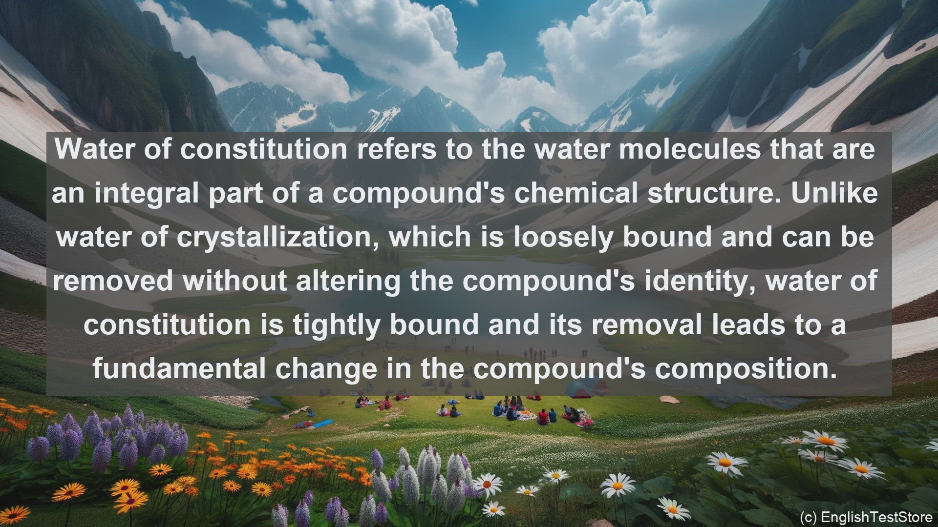 'Video thumbnail for Water of constitution in science  definition and examples'