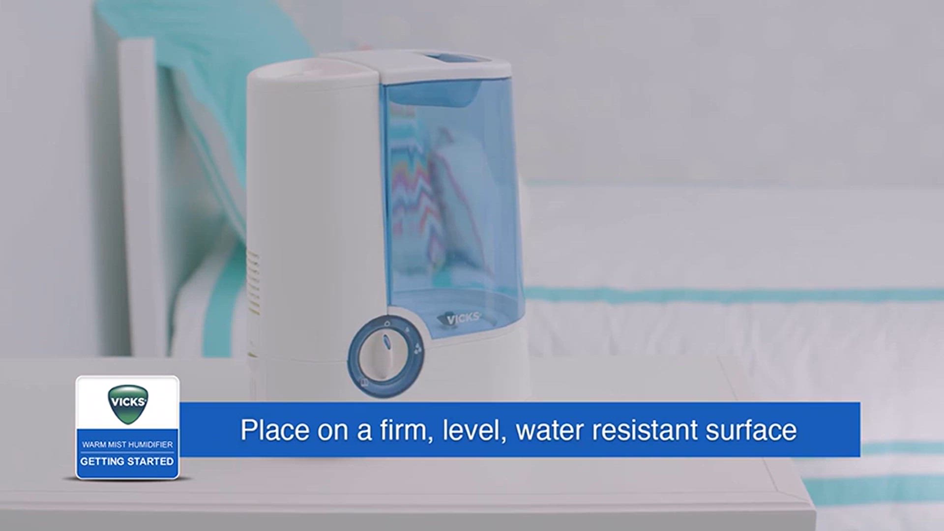 'Video thumbnail for Vicks Warm Mist Humidifier, Small to Medium Rooms, 1 Gallon Tank '
