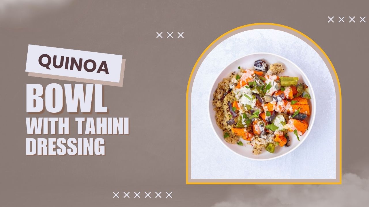 Video thumbnail for 🥗 Quinoa Bowl with Tahini Dressing