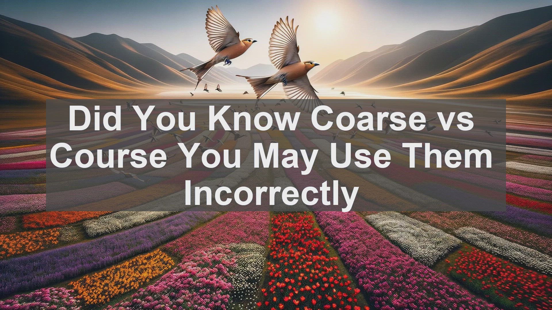 'Video thumbnail for Did You Know Coarse vs Course You May Use Them Incorrectly '