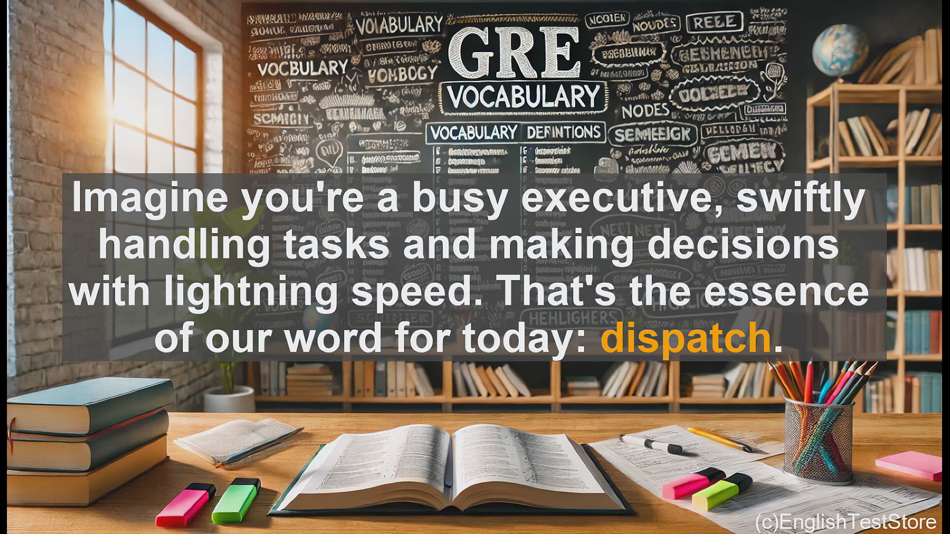 'Video thumbnail for GRE Vocabulary Lesson: Mastering the Art of Dispatch - Efficiency in Action'