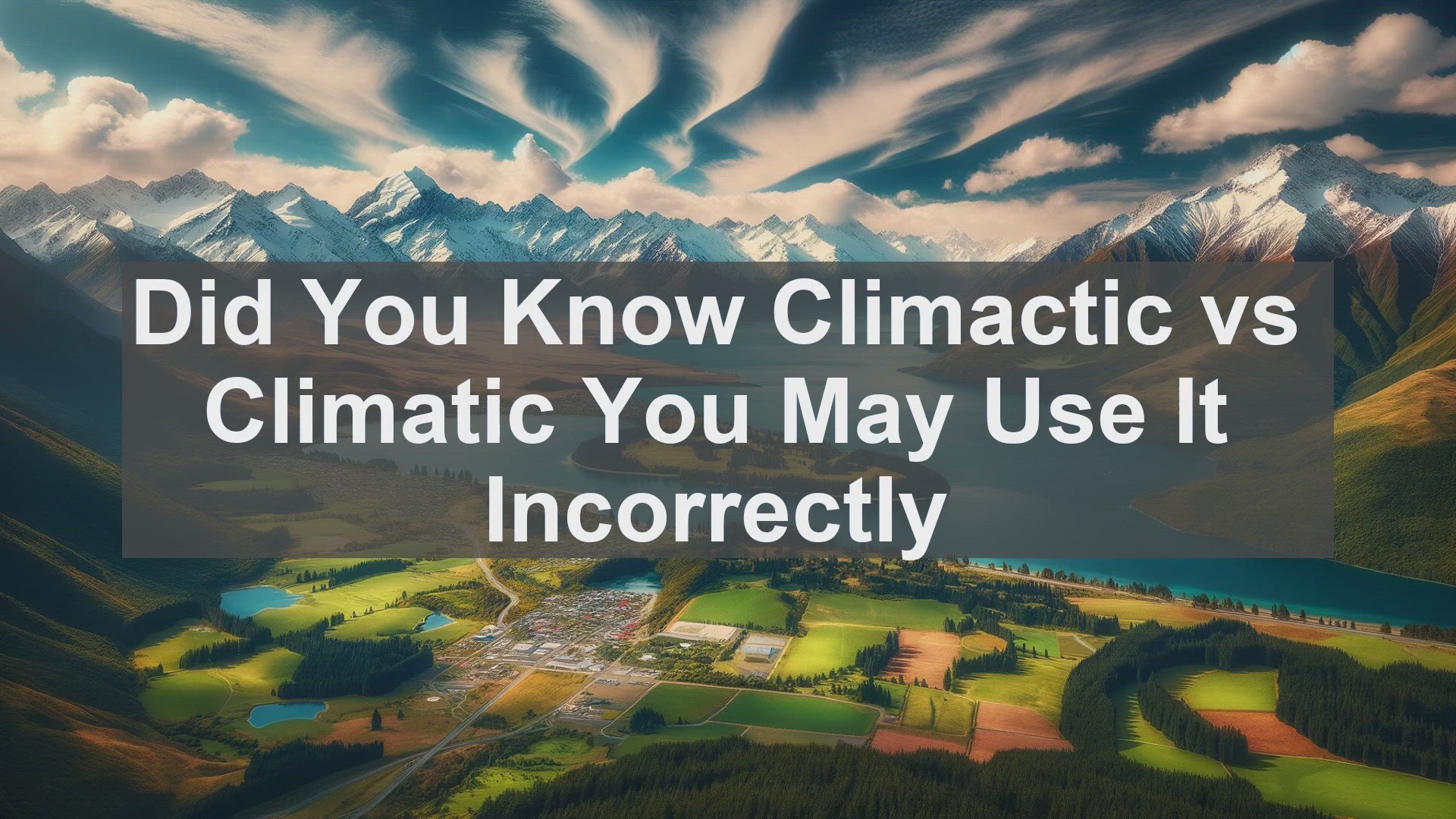 'Video thumbnail for Did You Know Climactic vs Climatic You May Use It Incorrectly '