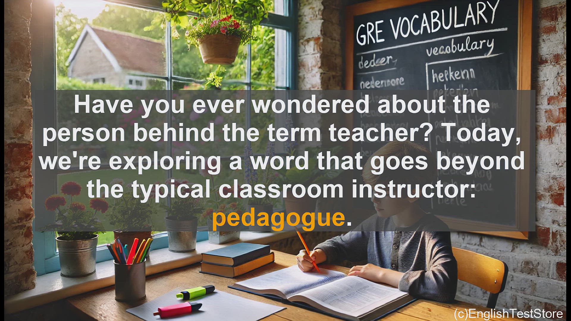 'Video thumbnail for GRE Vocabulary Lesson: Exploring the Pedagogue - Beyond the Classroom Instructor'
