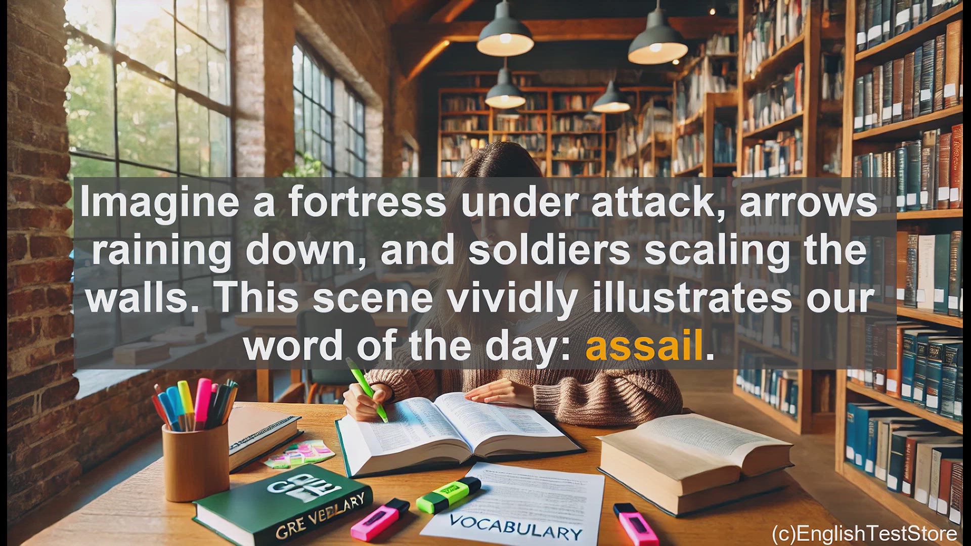 'Video thumbnail for GRE Vocabulary Lesson: Assail - Attacking with Force and Intensity'