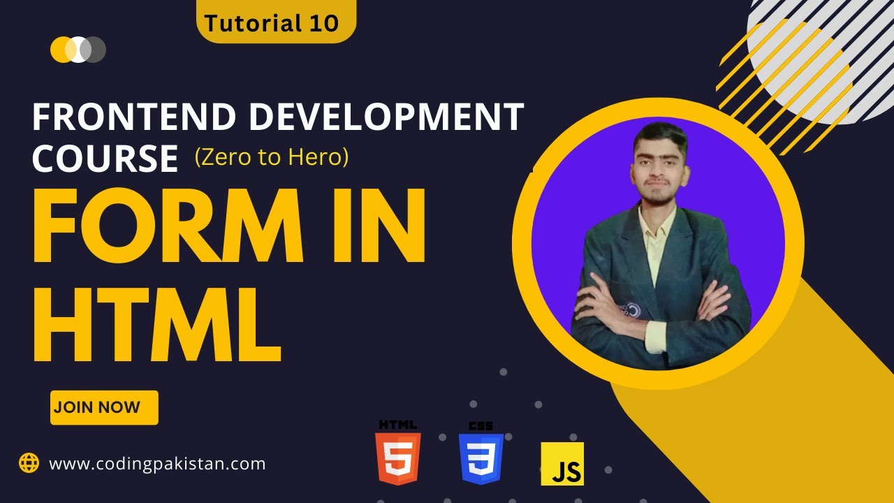 'Video thumbnail for Form in HTML - How to Create a form using HTML - Fronted Development Course Tutorial 10'