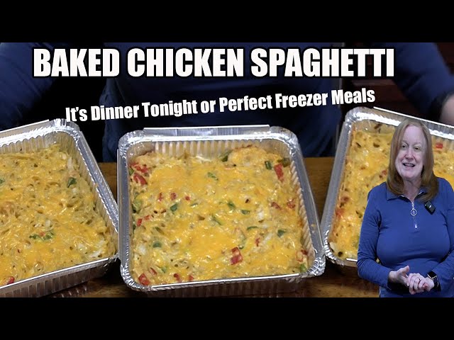Video thumbnail for Baked CHICKEN SPAGHETTI Tonight's Dinner or Freezer Meal