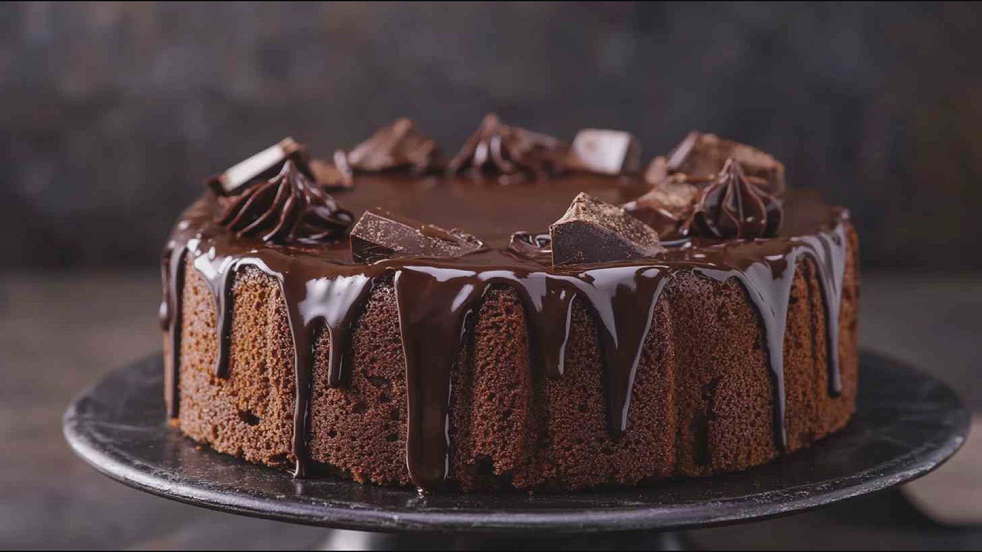 'Video thumbnail for Angel Food Cake with Chocolate Ganache Drizzle Recipe'