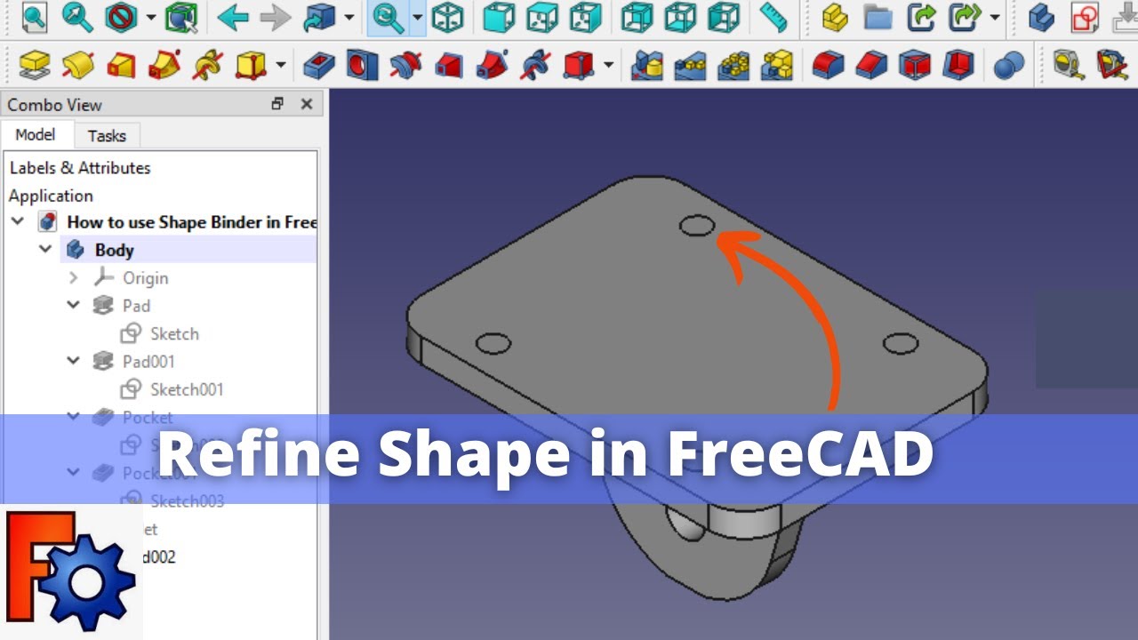 'Video thumbnail for How to Refine Shape in FreeCAD | FreeCAD Tutorial | FreeCAD Part |'
