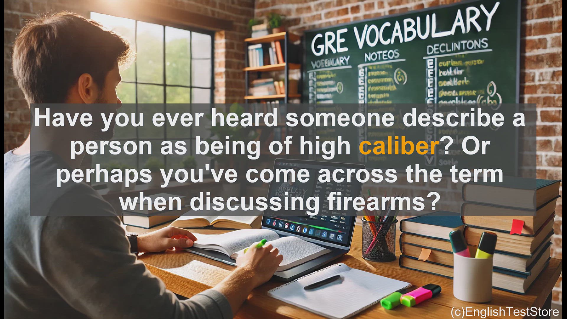 'Video thumbnail for GRE Vocabulary Lesson: Exploring the Versatile Word 'Caliber''