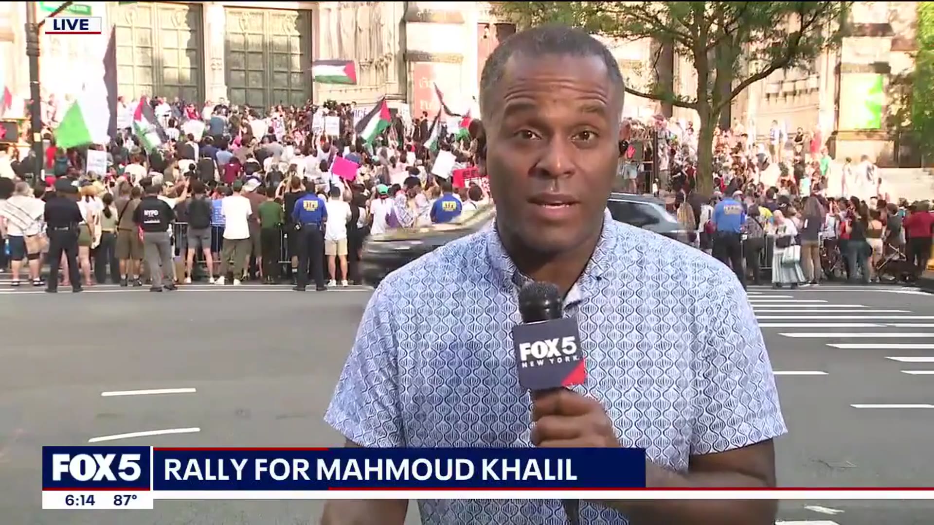 'Video thumbnail for Rally held for recently released activist Mahmoud Khalil'