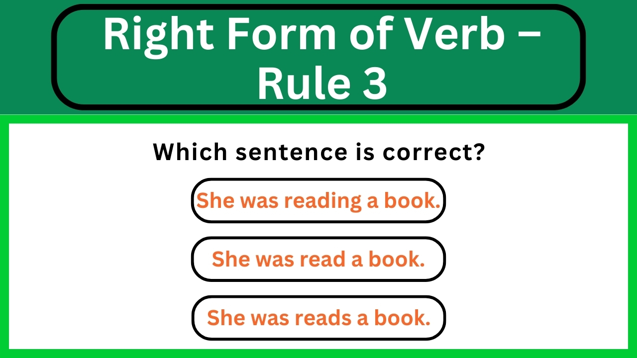 Video thumbnail for English Grammar Practice ||  Right Form of Verb – Rule 3 || English Grammar Test