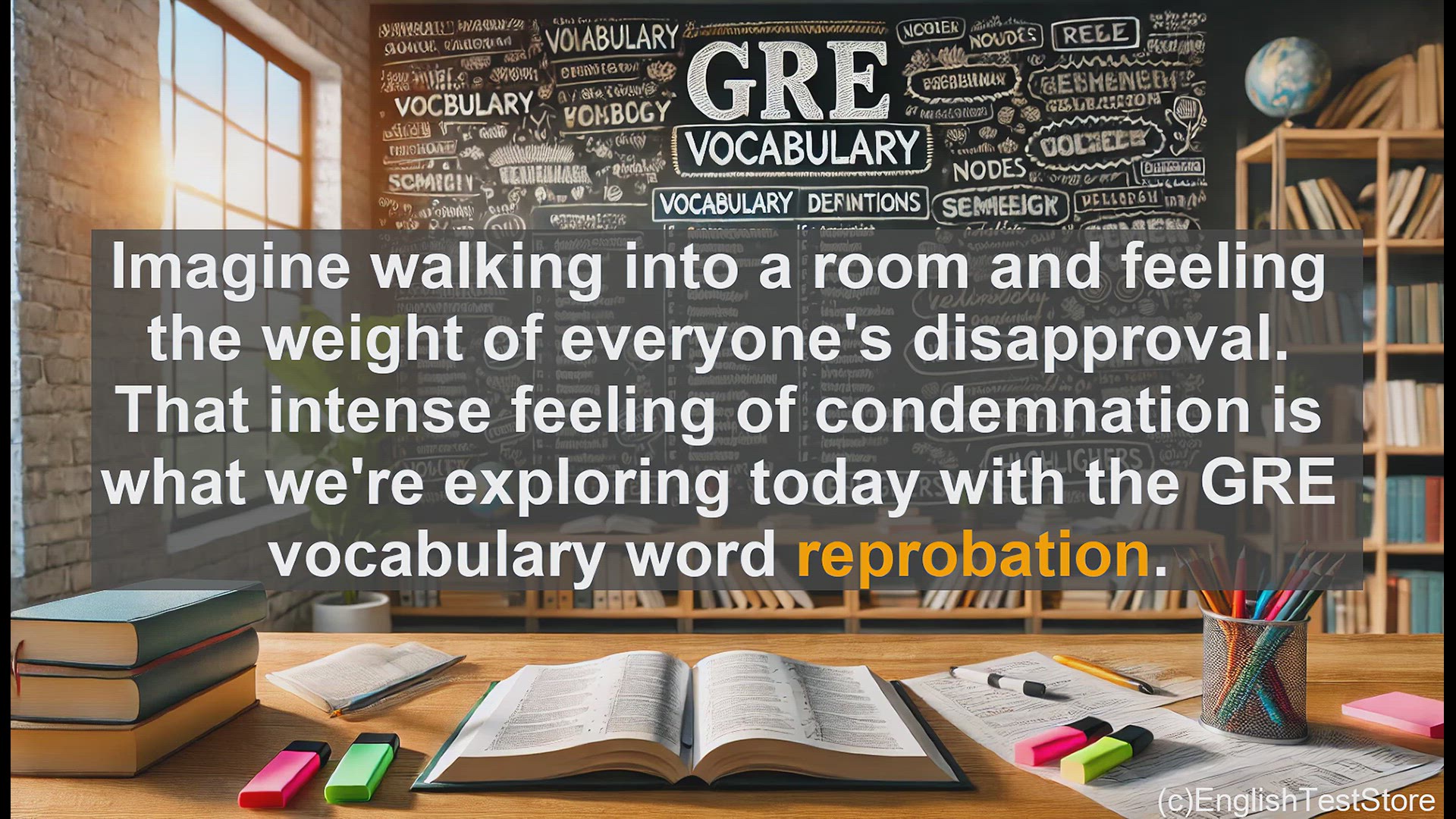 'Video thumbnail for GRE Vocabulary Lesson: Exploring the Meaning of Reprobation - Moral Disapproval and Condemnation'