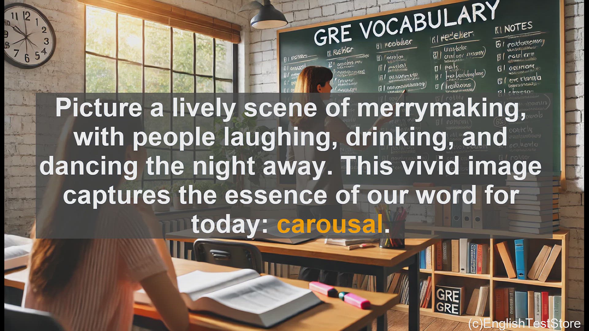 'Video thumbnail for GRE Vocabulary Lesson: Carousal - A Celebration of Revelry and Indulgence'