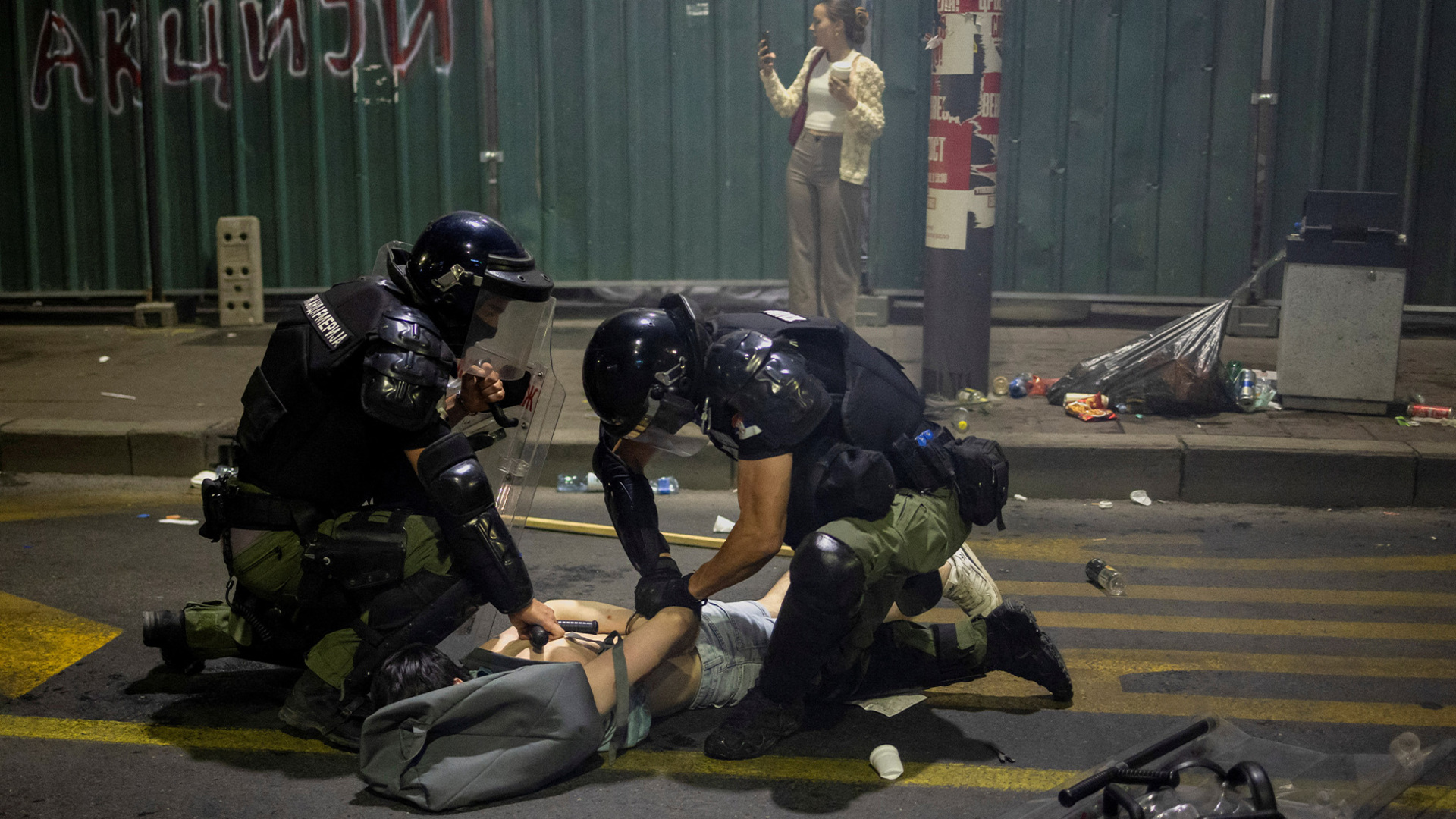'Video thumbnail for Police clash with protesters in Serbia as tens of thousands demand election'