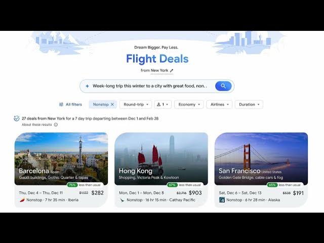Video thumbnail for How to Use Google AI-Powered Flight Deals for Maximum Savings?