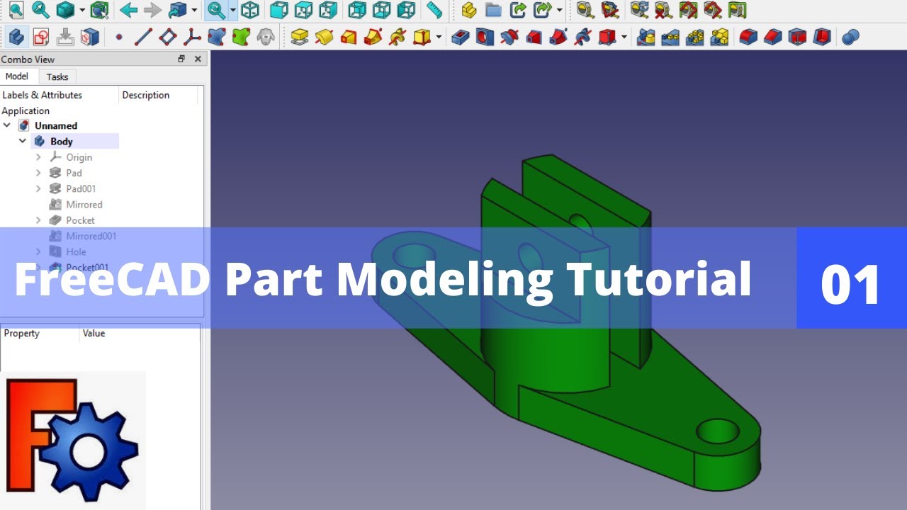 'Video thumbnail for FreeCAD Part Modeling Tutorial | FreeCAD Tutorial | FreeCAD Beginner Tutorial | Mechnexus |'