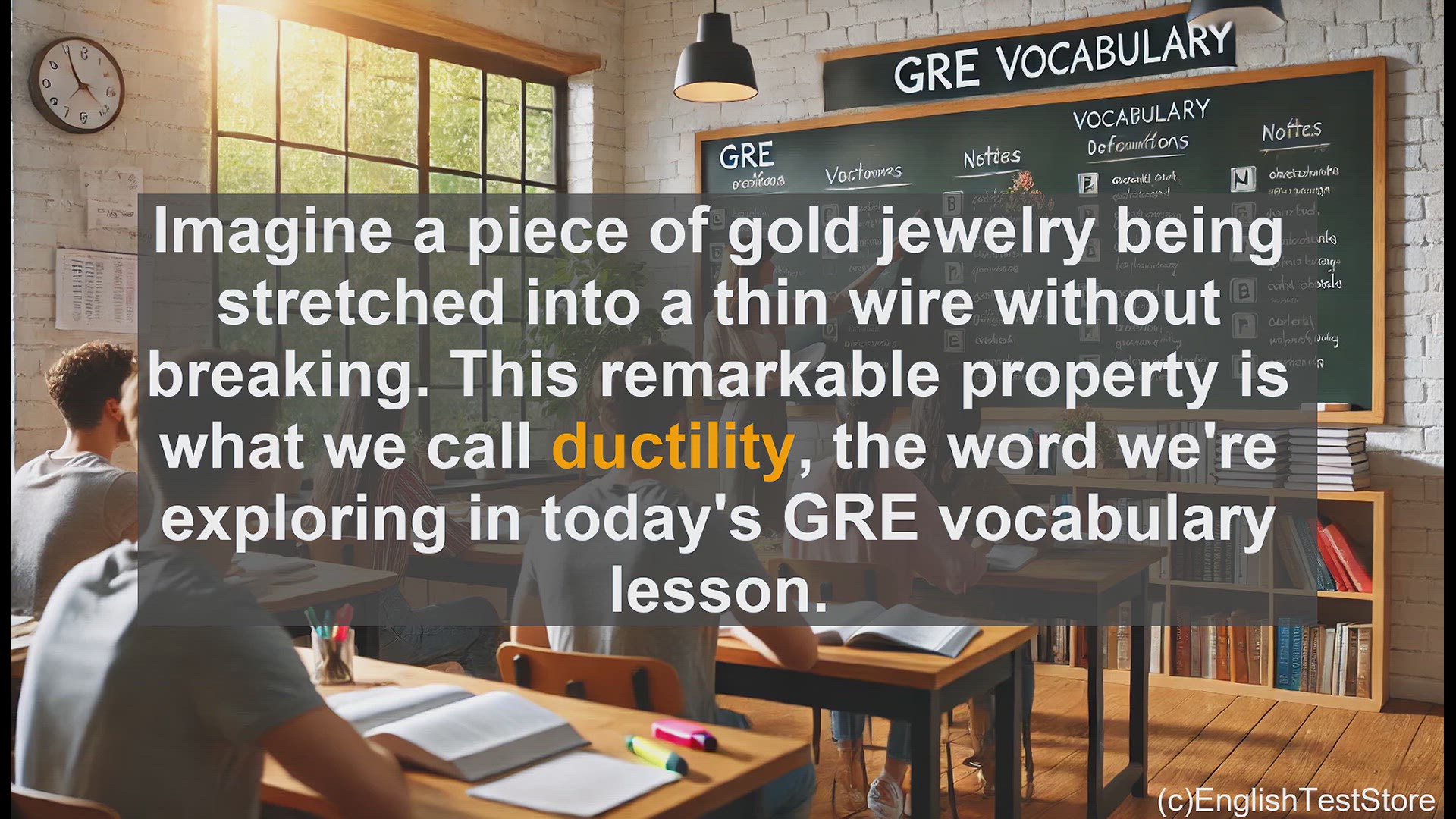 'Video thumbnail for GRE Vocabulary Lesson: Exploring Ductility - The Ability to Bend Without Breaking'