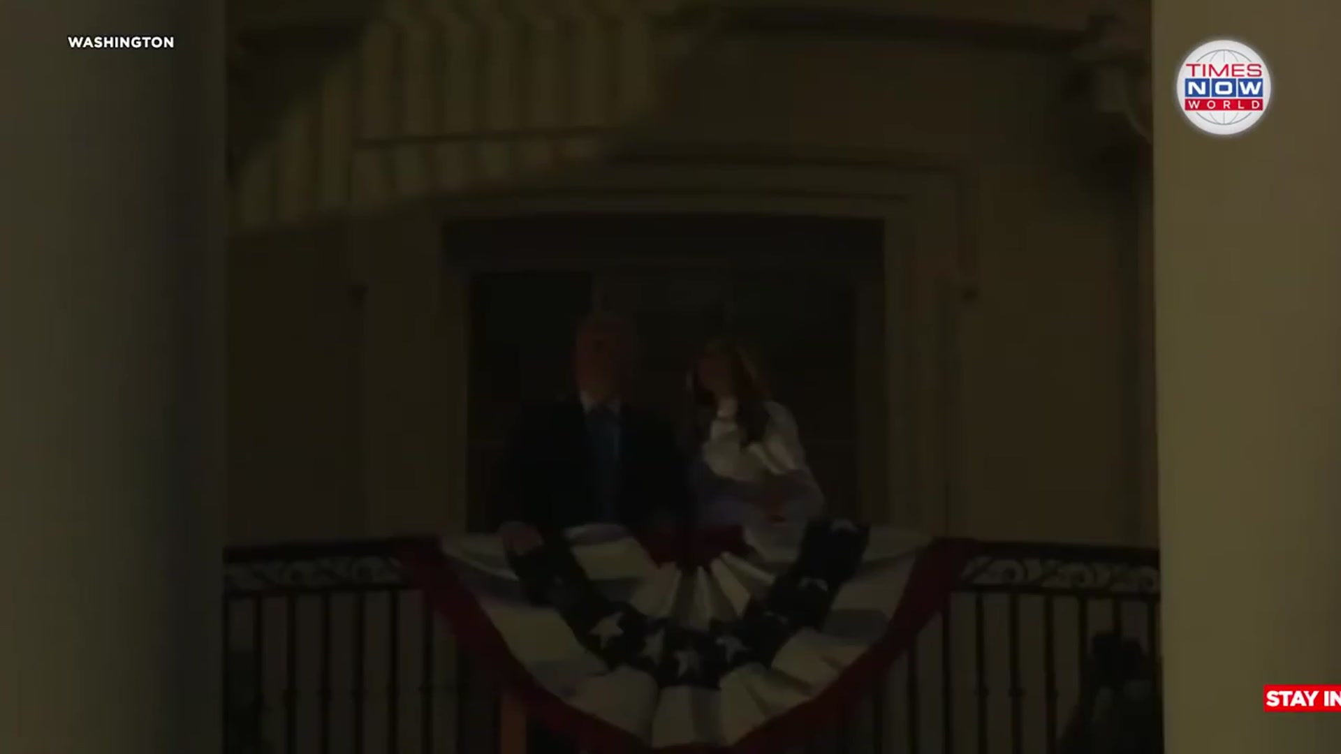 'Video thumbnail for Trump, Melania Watch Fireworks from Balcony as ‘USA’ Chants Echo Across DC | Times Now World'