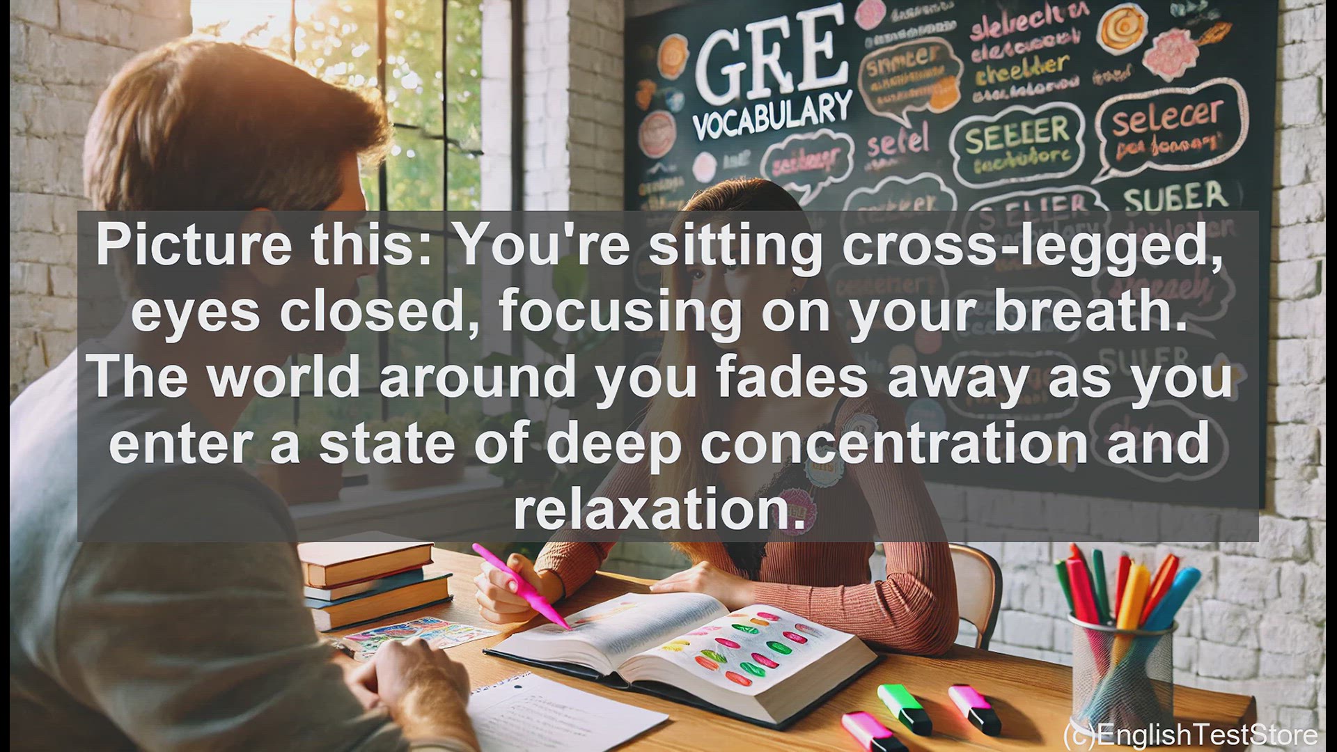 'Video thumbnail for GRE Vocabulary Lesson: The Art of Meditation - Unlocking Calm and Clarity'