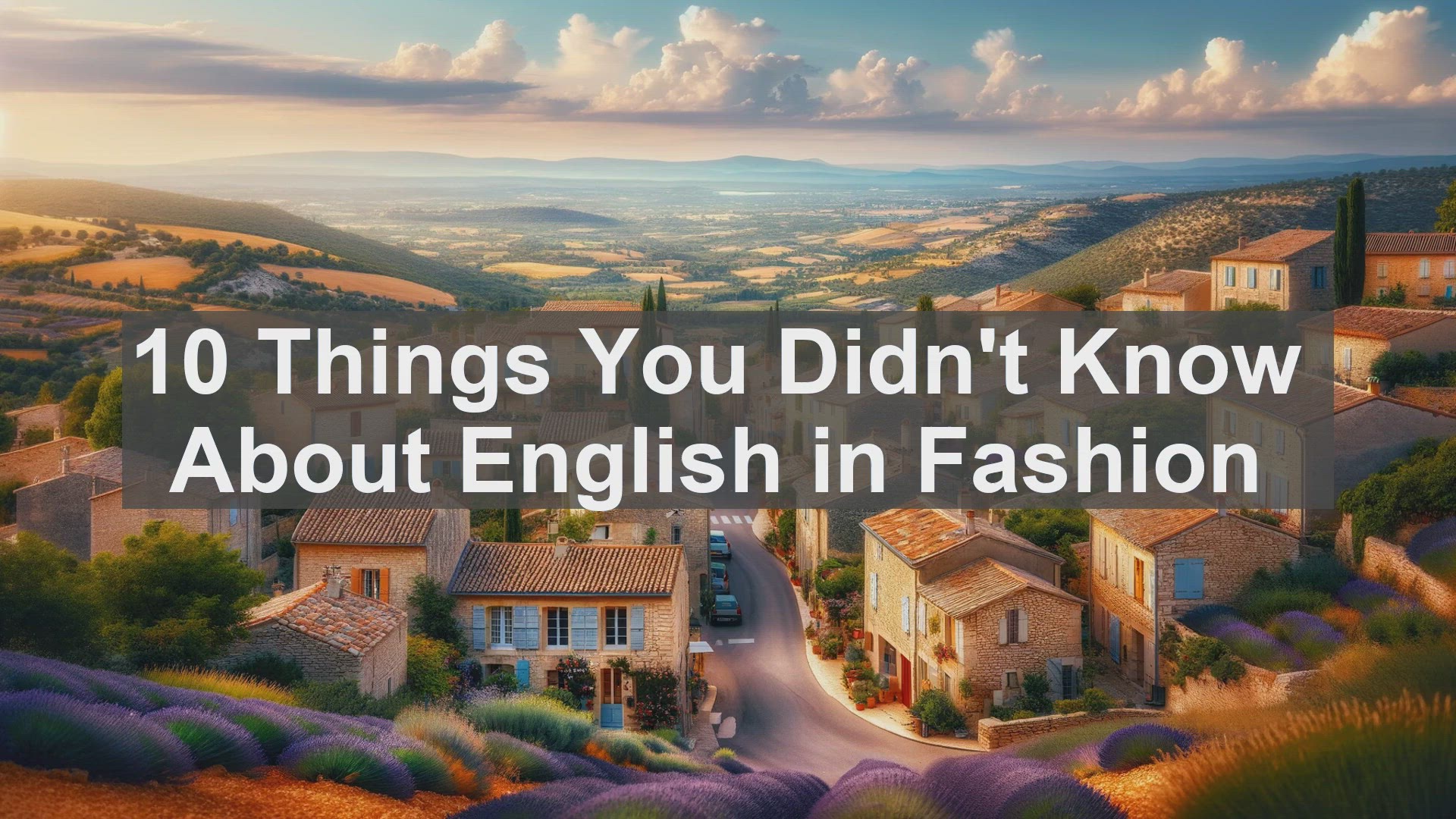 'Video thumbnail for 10 Things You Didn't Know About English in Fashion '