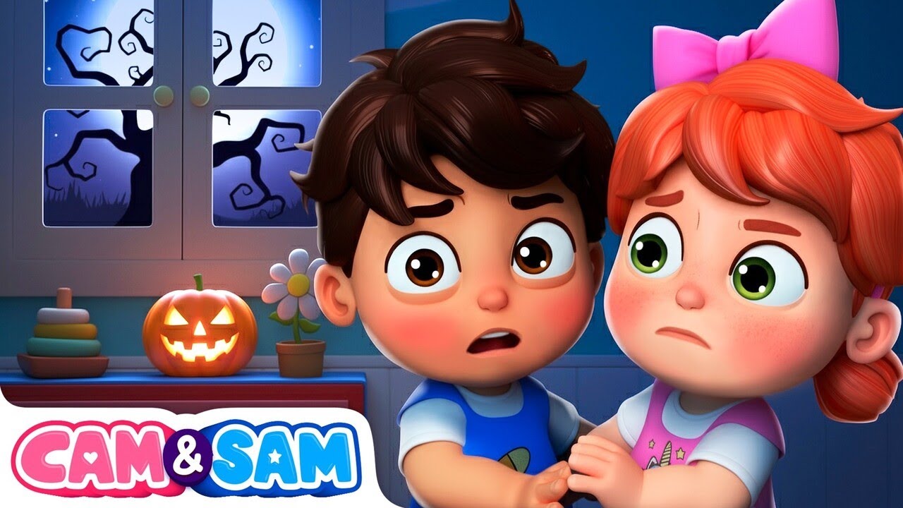 Video thumbnail for 🎃 Don't Be Afraid Baby 👻 What's that Sound? 🎵 Nursery Rhymes & kids Songs | Cam & Sam