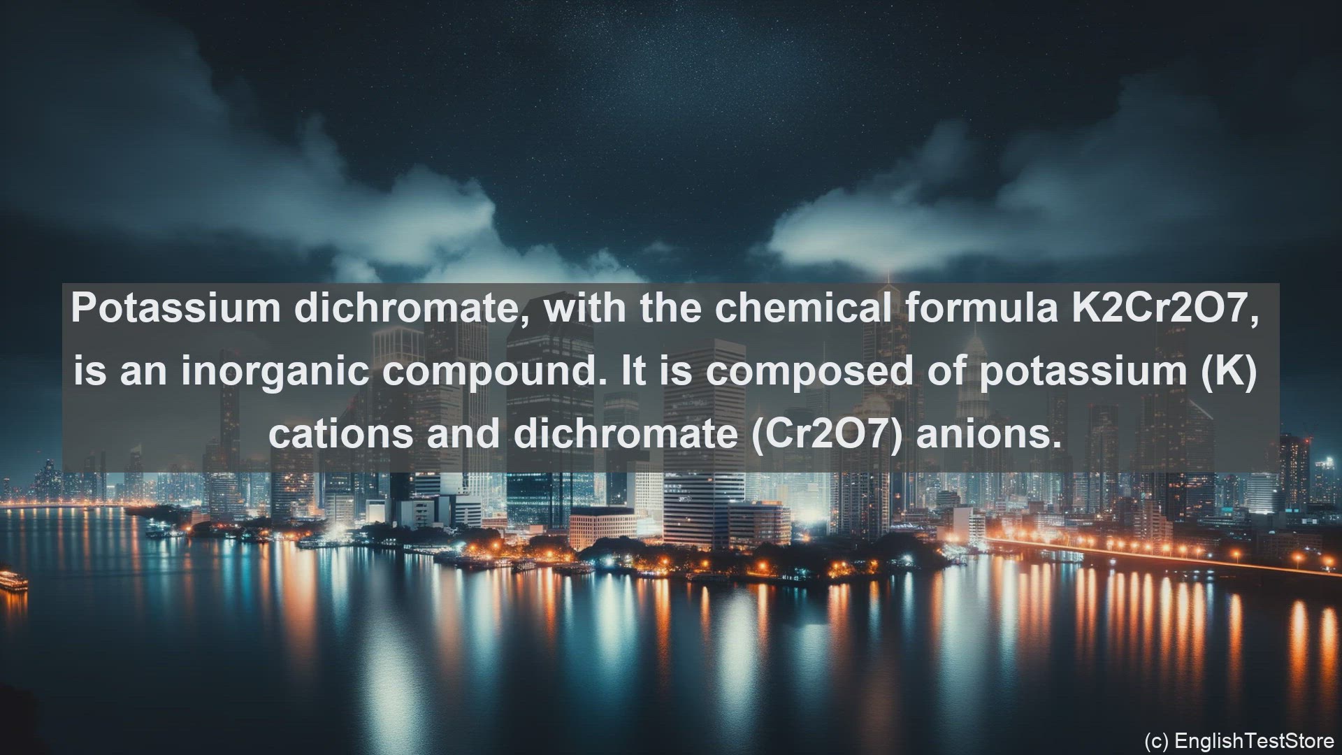 'Video thumbnail for Potassium dichromate in science  definition and examples'