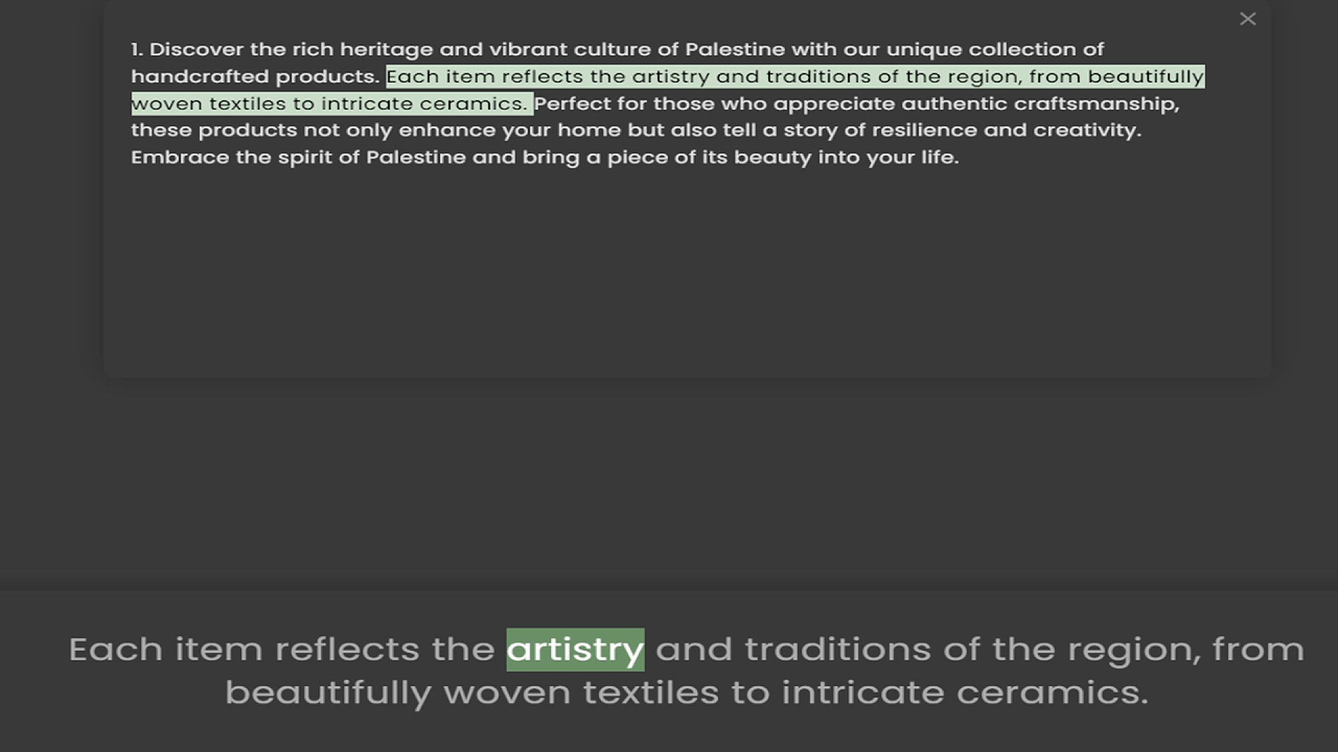Video thumbnail for handcrafted products. Each item reflects the artistry and traditions of the region, from beautifully woven textiles to intricate ceramics. Perfect for those who appreciate authentic craftsmanship, these products not only enhance your home