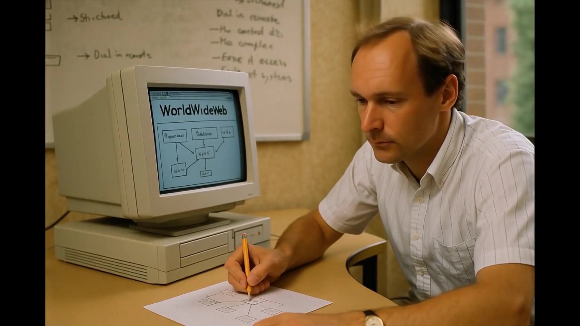 Video thumbnail for Tim Berners-Lee’s Big Idea: What If Everyone Could Share Info Instantly?