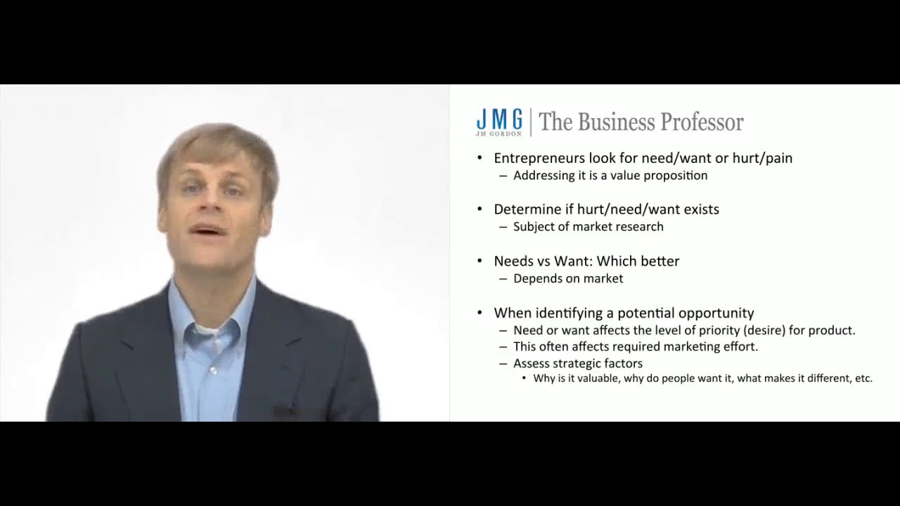 'Video thumbnail for Need vs Want in Entrepreneurship'