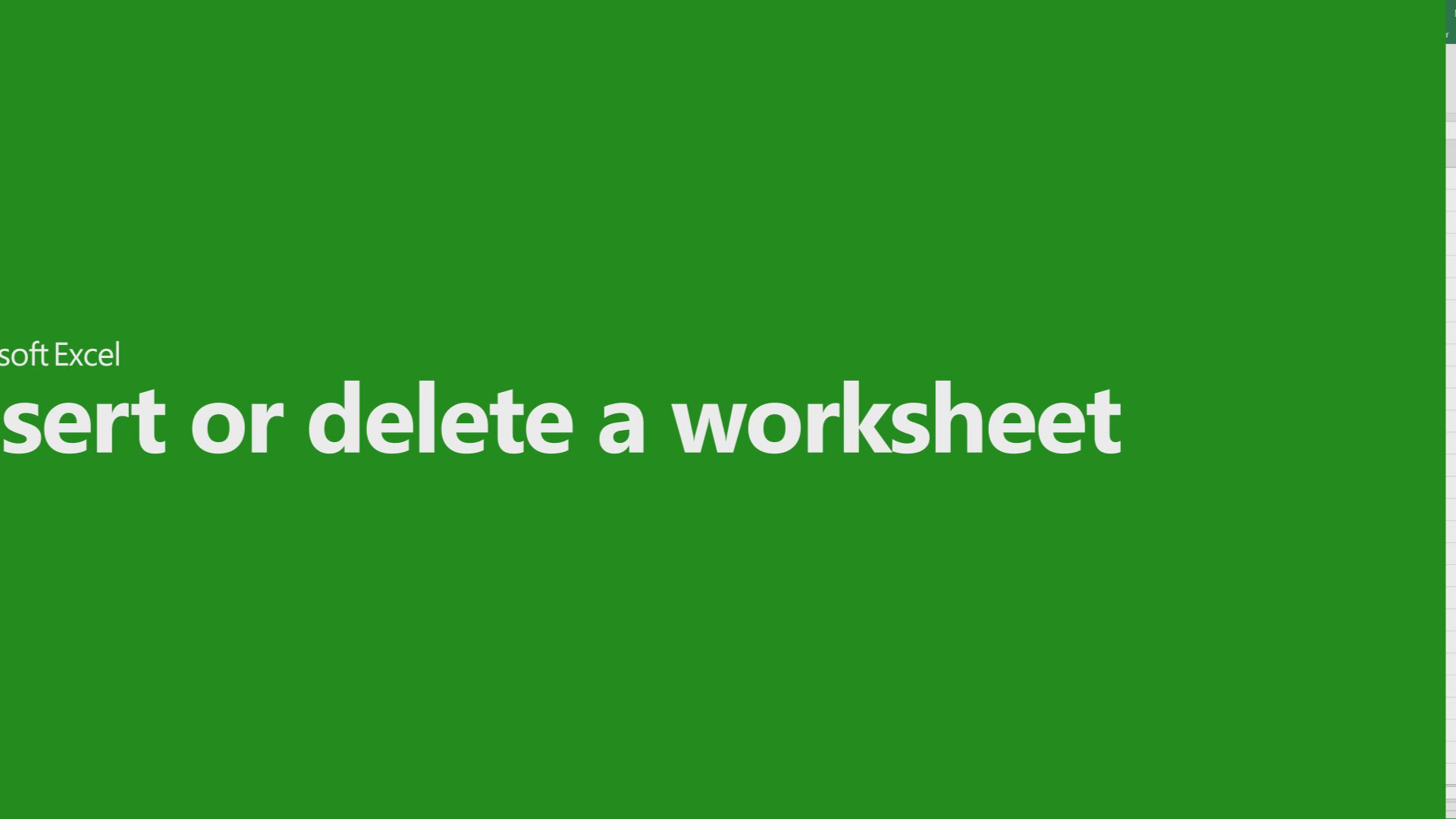 Video thumbnail for Menyisipkan atau menghapus worksheets