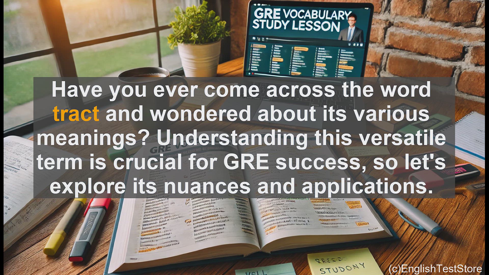 'Video thumbnail for GRE Vocabulary Lesson: Exploring the Versatile Meaning of the Word 'Tract''