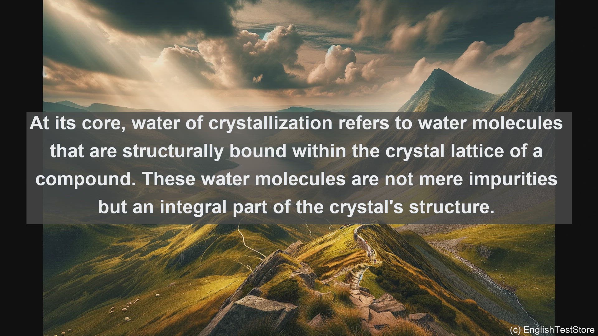 'Video thumbnail for Water of crystallization in science  definition and examples'