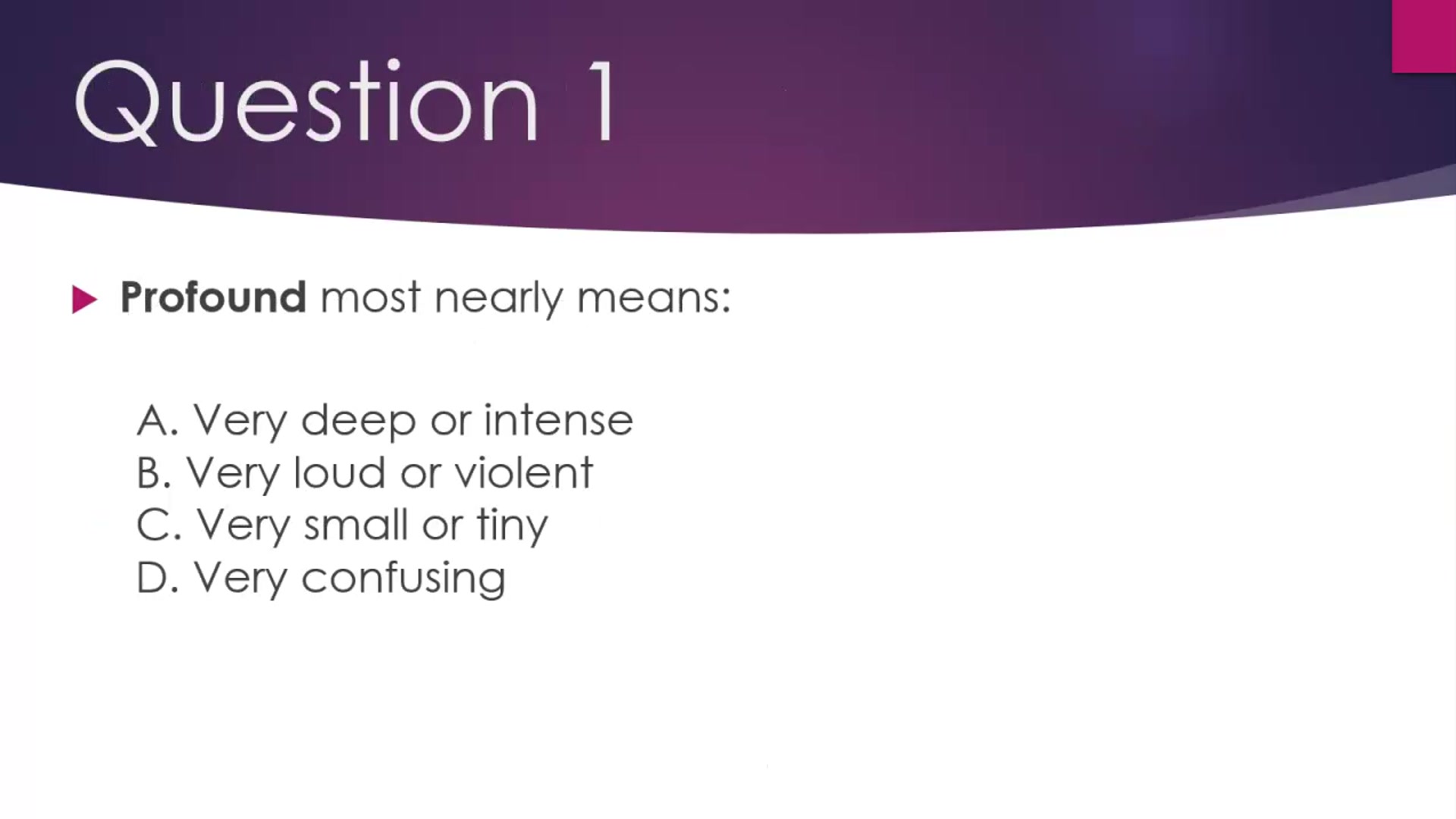 Video thumbnail for Academic Vocabulary Quiz 16: Psychology