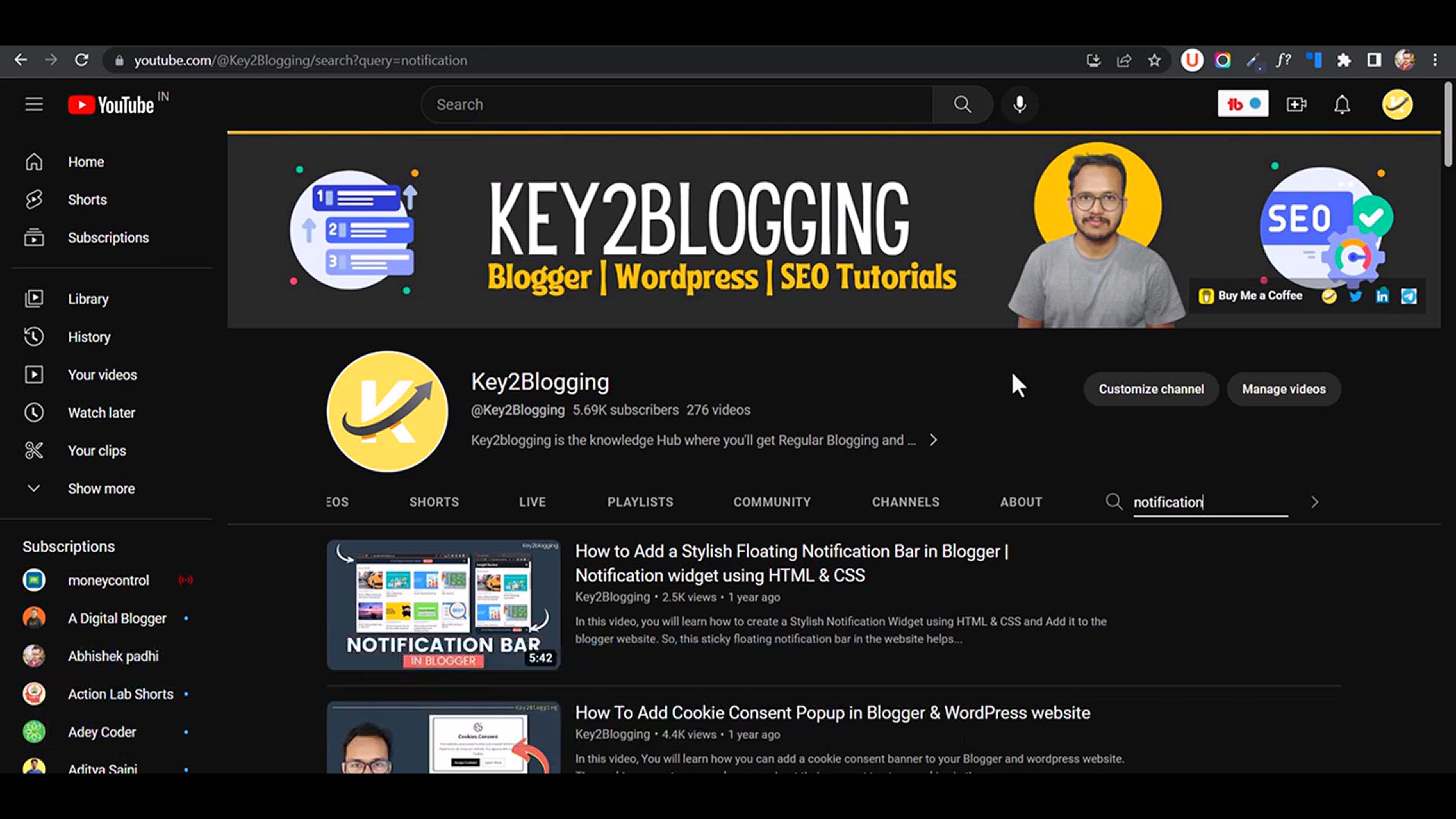 'Video thumbnail for How to Add Floating Notification bar in Blogger (Updated)'