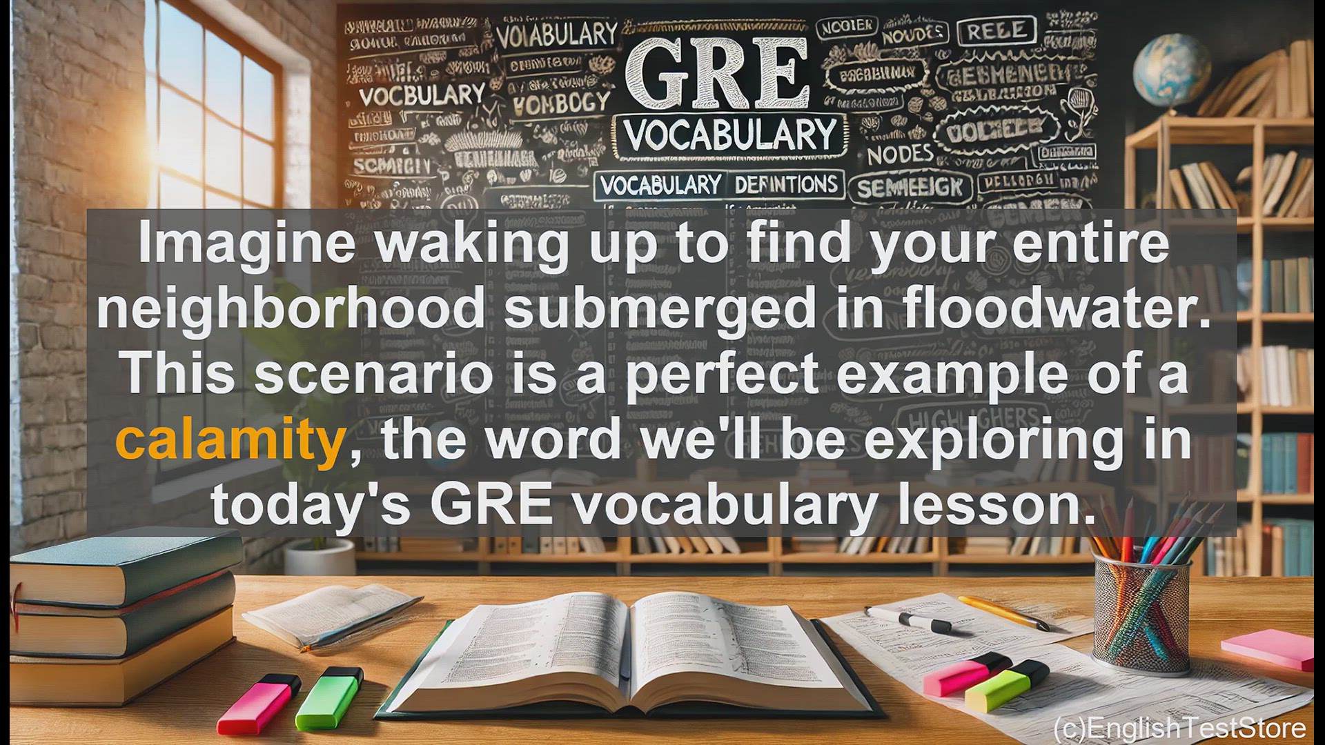 'Video thumbnail for GRE Vocabulary Lesson: Exploring the Meaning of Calamity - A GRE Vocabulary Lesson'