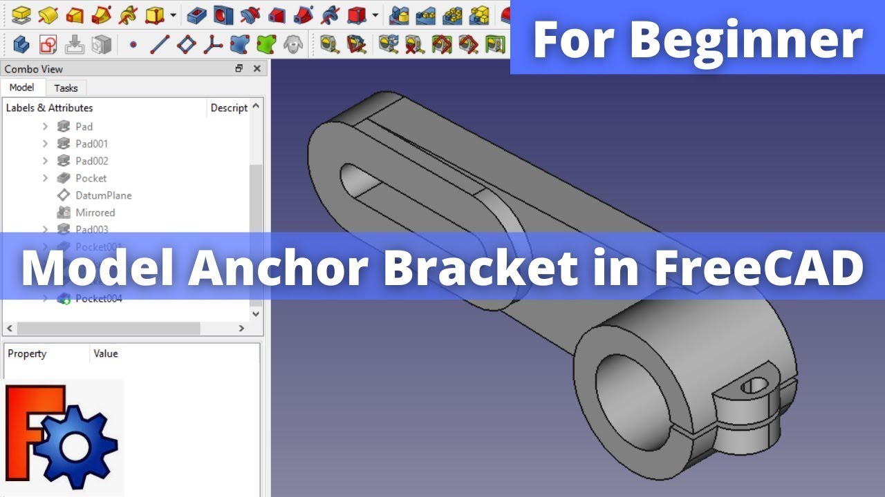 'Video thumbnail for Model Anchor Bracket in FreeCAD I FreeCAD Part Design I FreeCAD Tutorials I Mechnexus I'