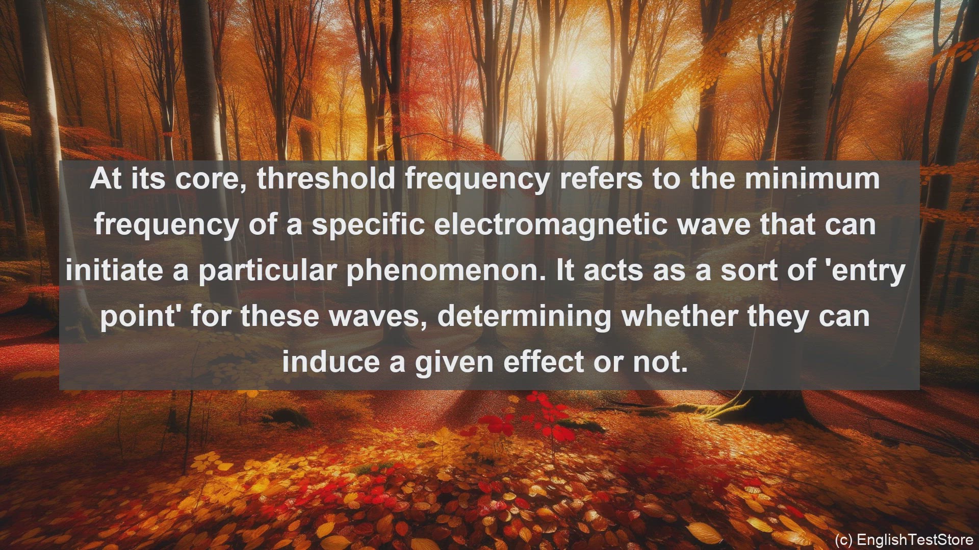 'Video thumbnail for Threshold frequency in science  definition and examples'