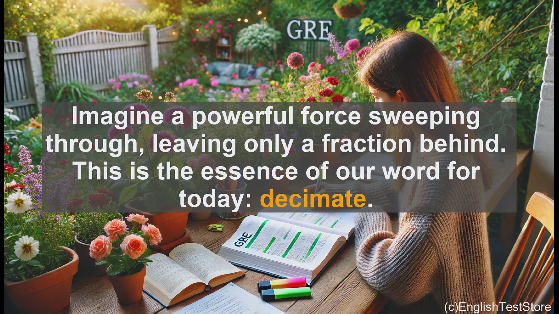 'Video thumbnail for GRE Vocabulary Lesson: Decimate - The Powerful Verb for Severe Destruction'