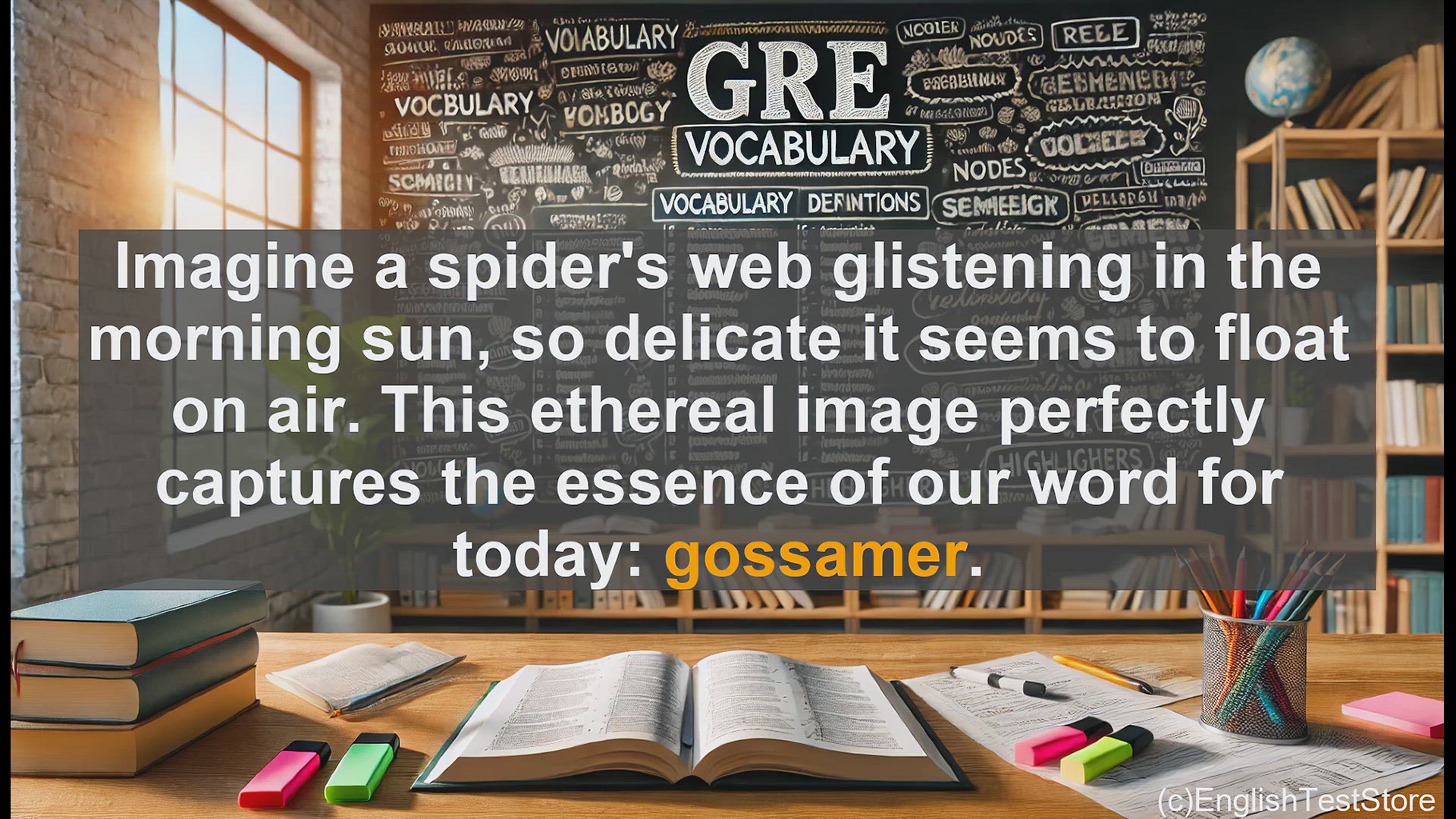 'Video thumbnail for GRE Vocabulary Lesson: The Ethereal Beauty of Gossamer'