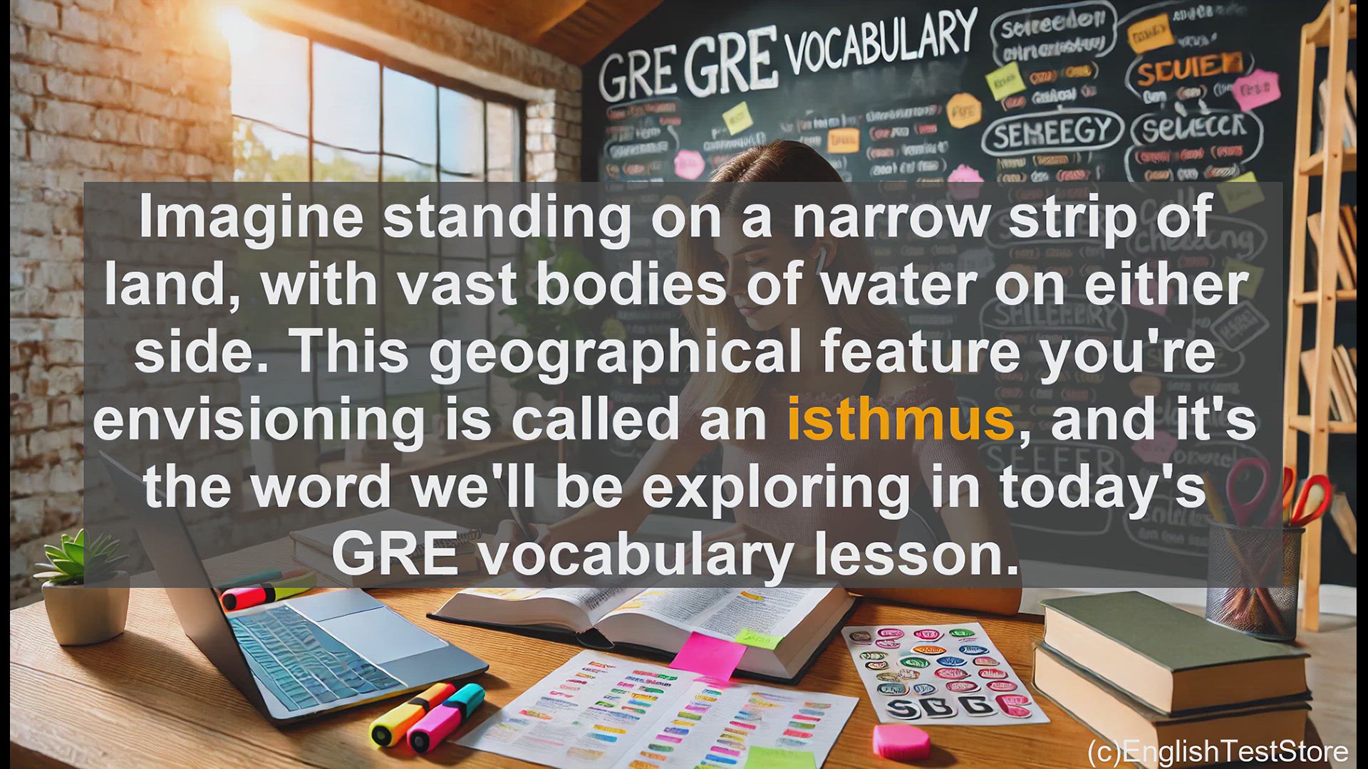 'Video thumbnail for GRE Vocabulary Lesson: Exploring the Geographical Term 'Isthmus''